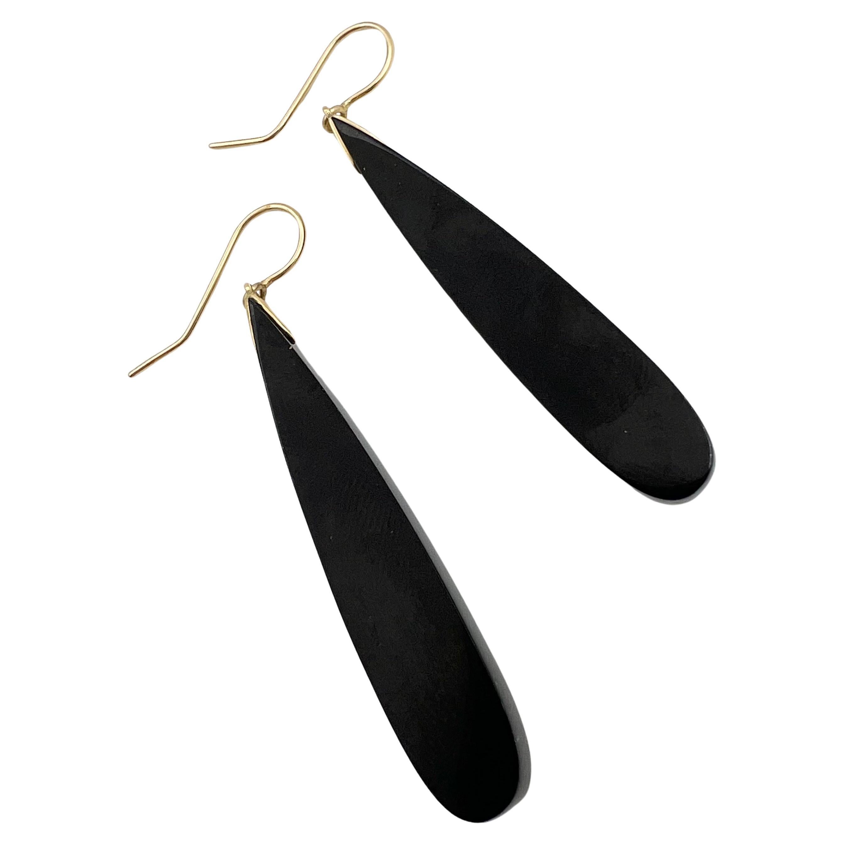 Round Cut Mark Davis Black Bakelite White Topaz Drop Earrings For Sale
