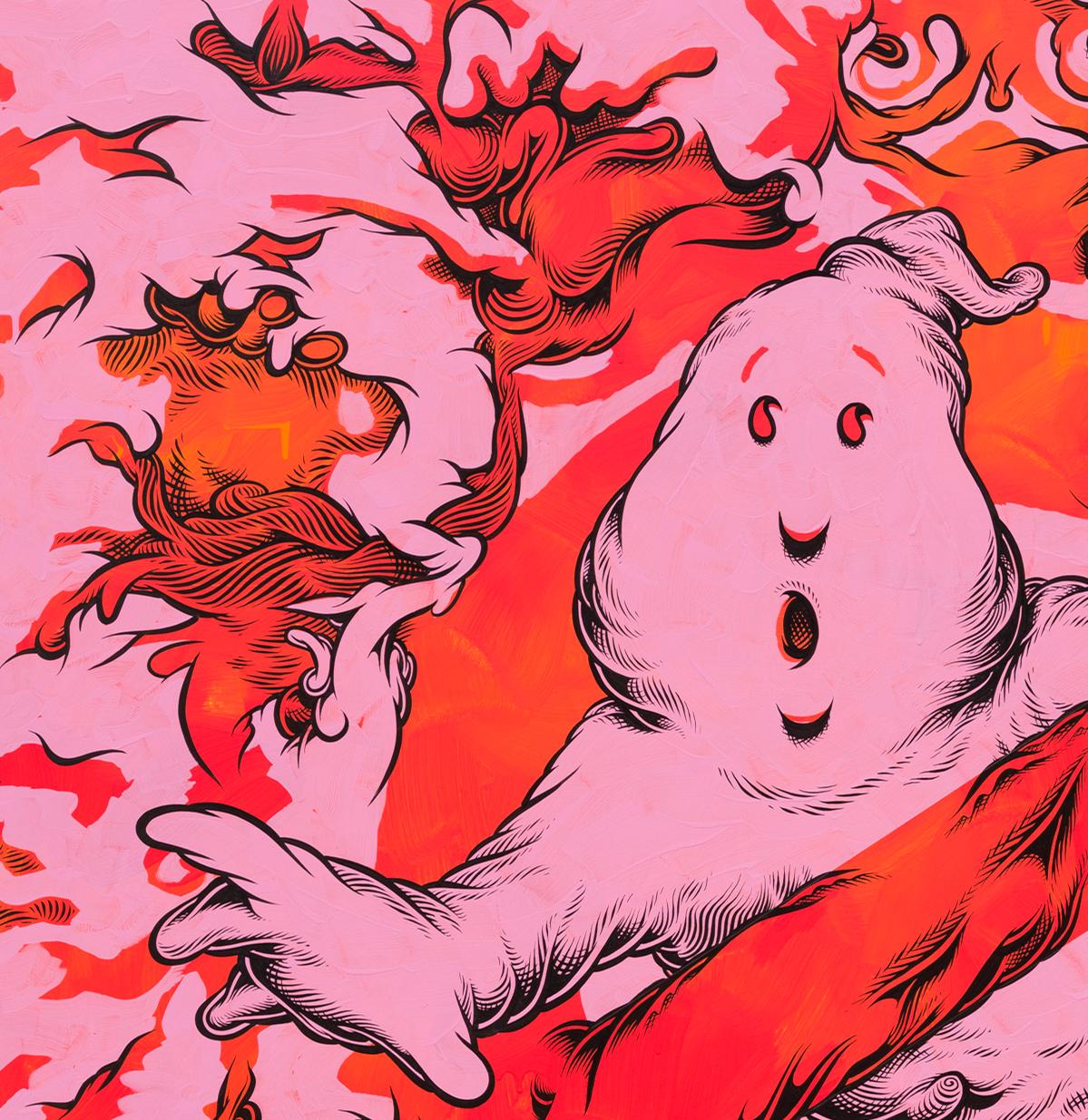 Quadro astratto contemporaneo Ghostbusters 