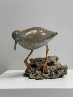 Scacciatore - Scultura in bronzo contemporanea di un uccello del XXI secolo