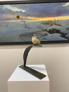 Take a Break - Zeitgenössische Bronzeskulptur eines Kingfishers aus dem 21.