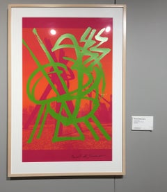 Senza titolo, serigrafia rosa e arancione