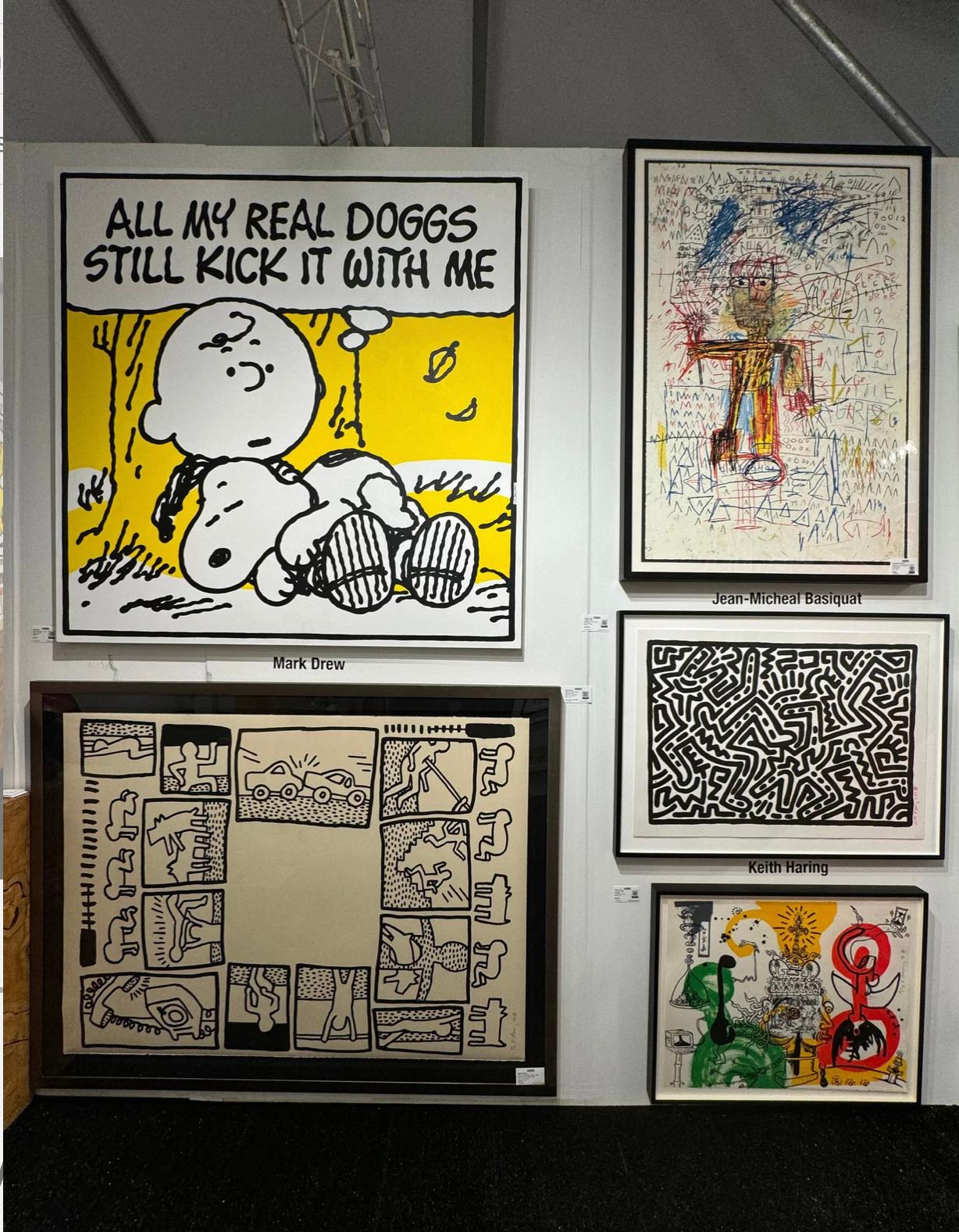 Artista:  Mark Drew
Título:  Mis verdaderos Doggs (RIP Nate Dogg)
Tamaño:   60 x 60 Pulgadas 
Medio:  Acrílico sobre lienzo
Edición:  Original 
Año:  2021
Notas: Firmado a mano y fechado en el verso.
Acerca de: Mark Drew es un artista australiano