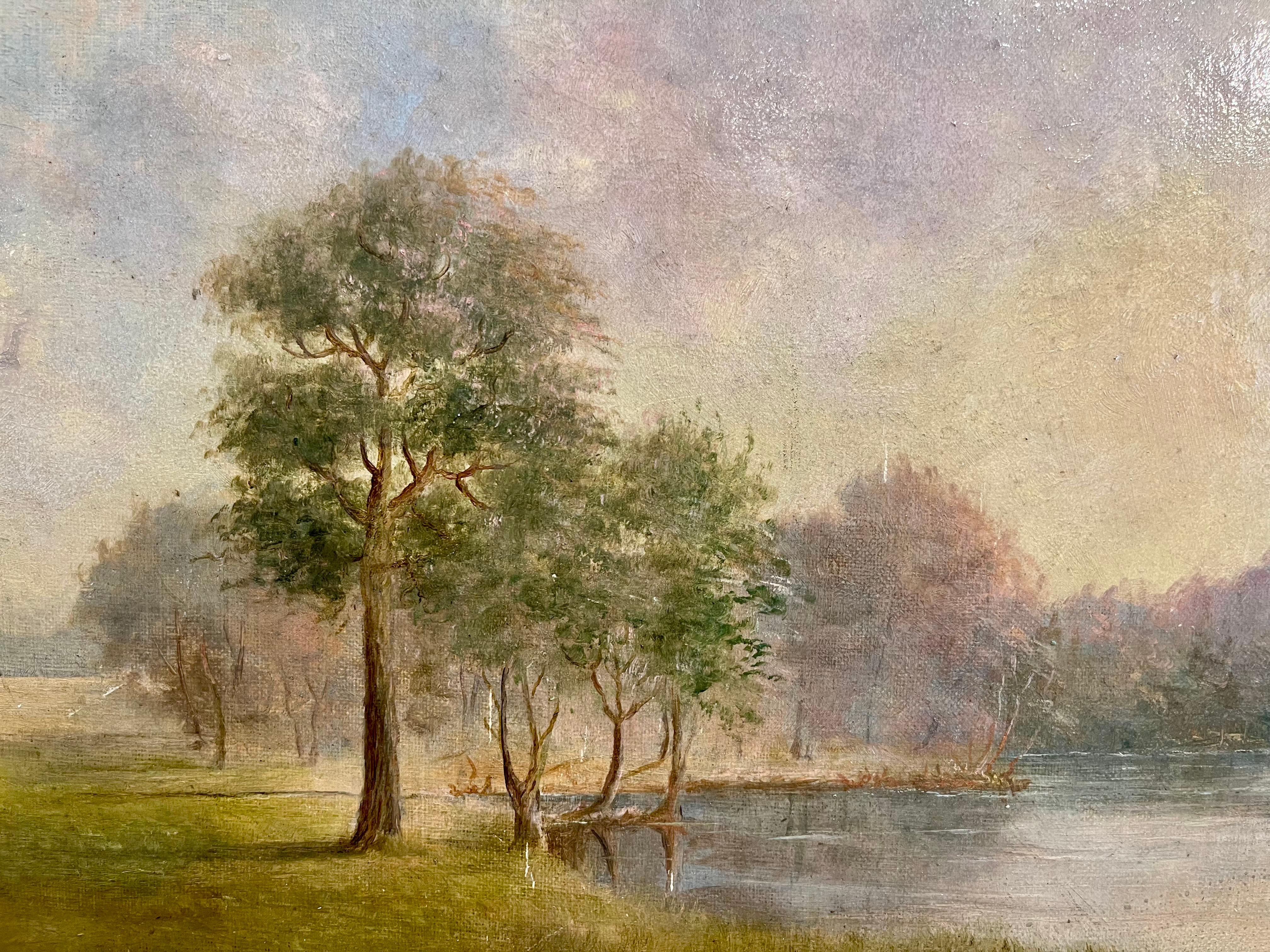 Charles River Meadows, MA - Painting Hudson River School di Mark E. Slayton