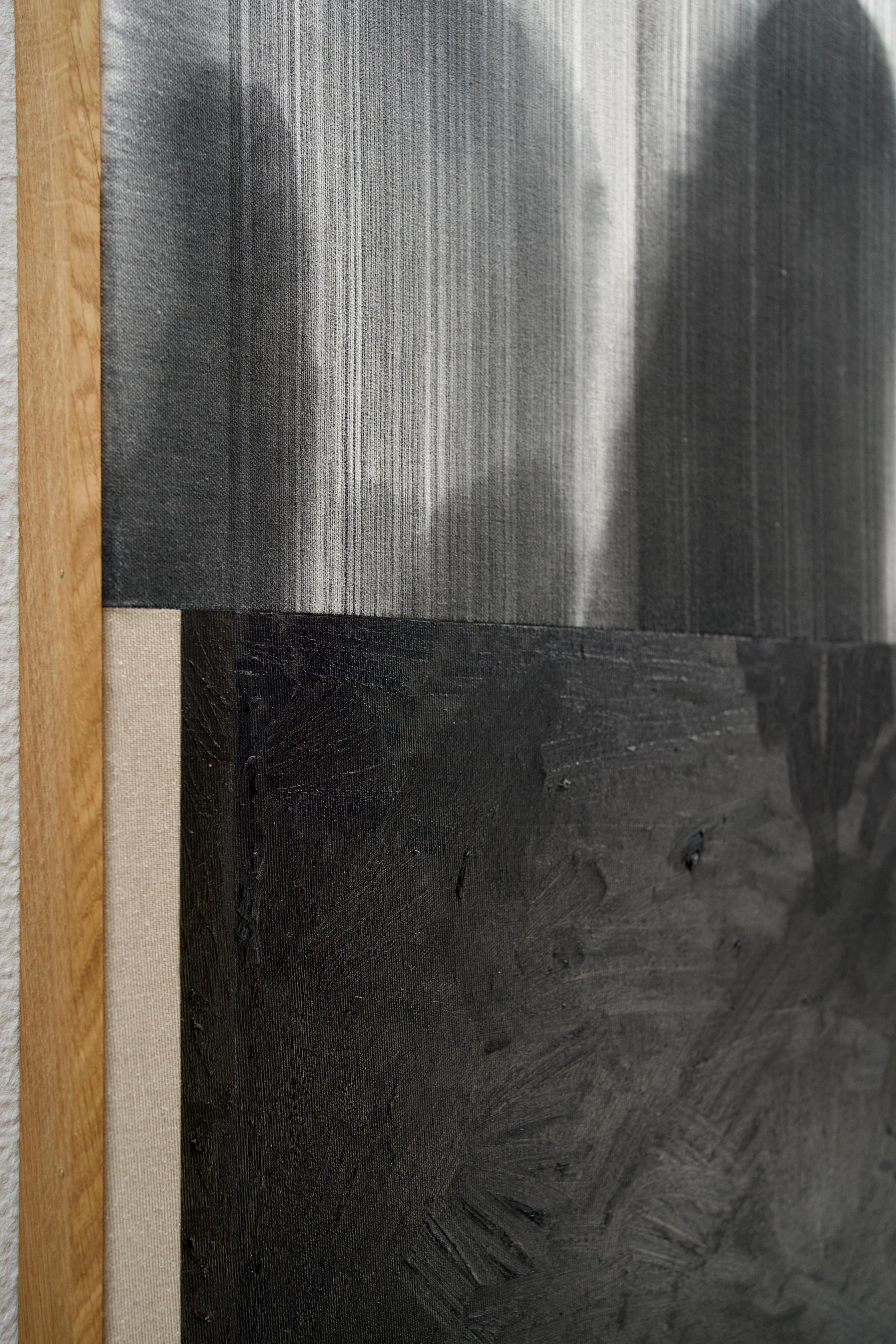 Mark Ebert Løvendahl Peinture abstraite minimaliste noire sur toile de coton en vente 1