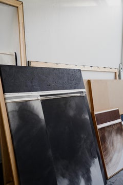 Mark Ebert Løvendahl Minimalistisches Abstraktes Schwarzes Gemälde auf Baumwoll-Leinwand