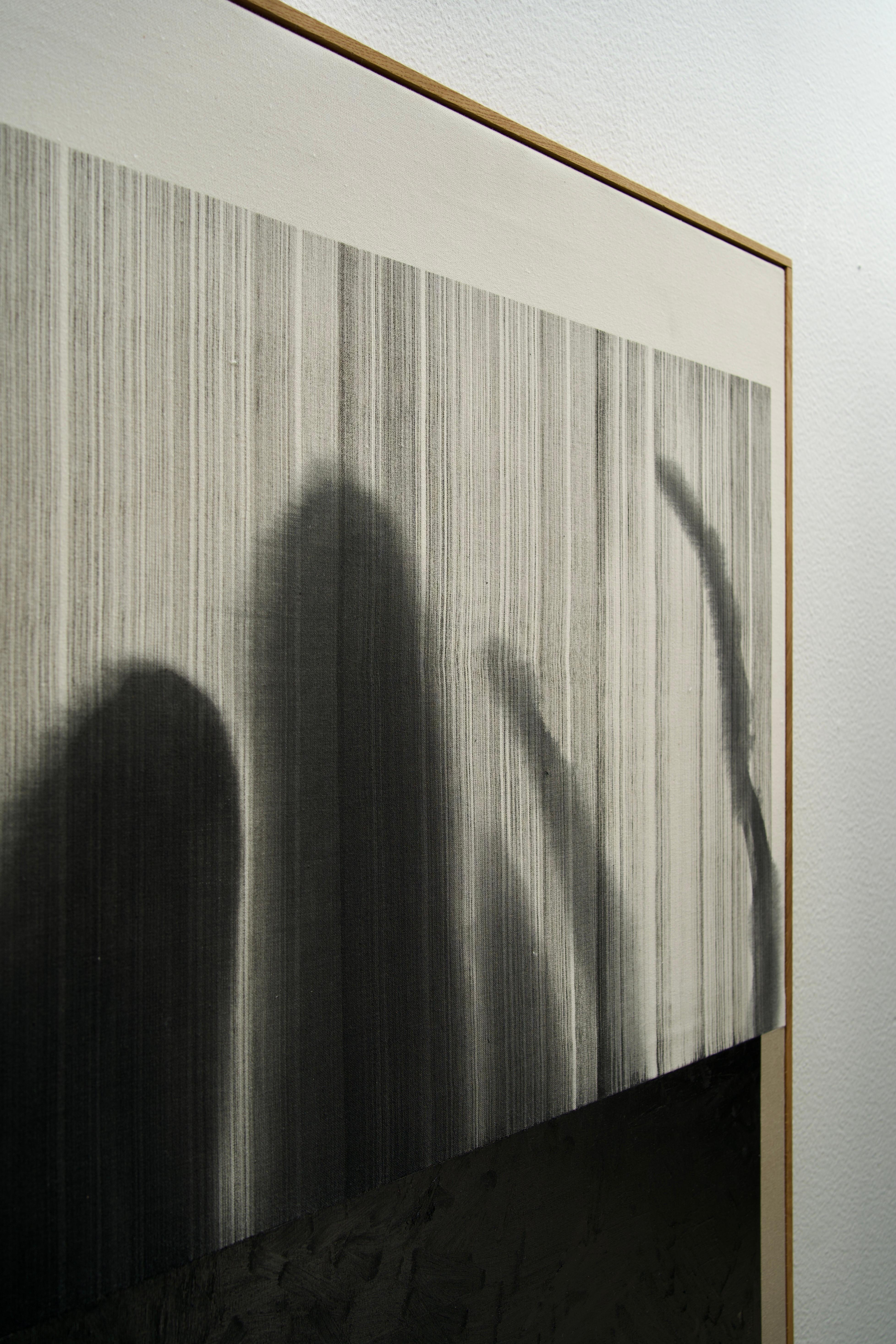 Mark Ebert Løvendahl Peinture abstraite minimaliste noire sur toile de coton en vente 2