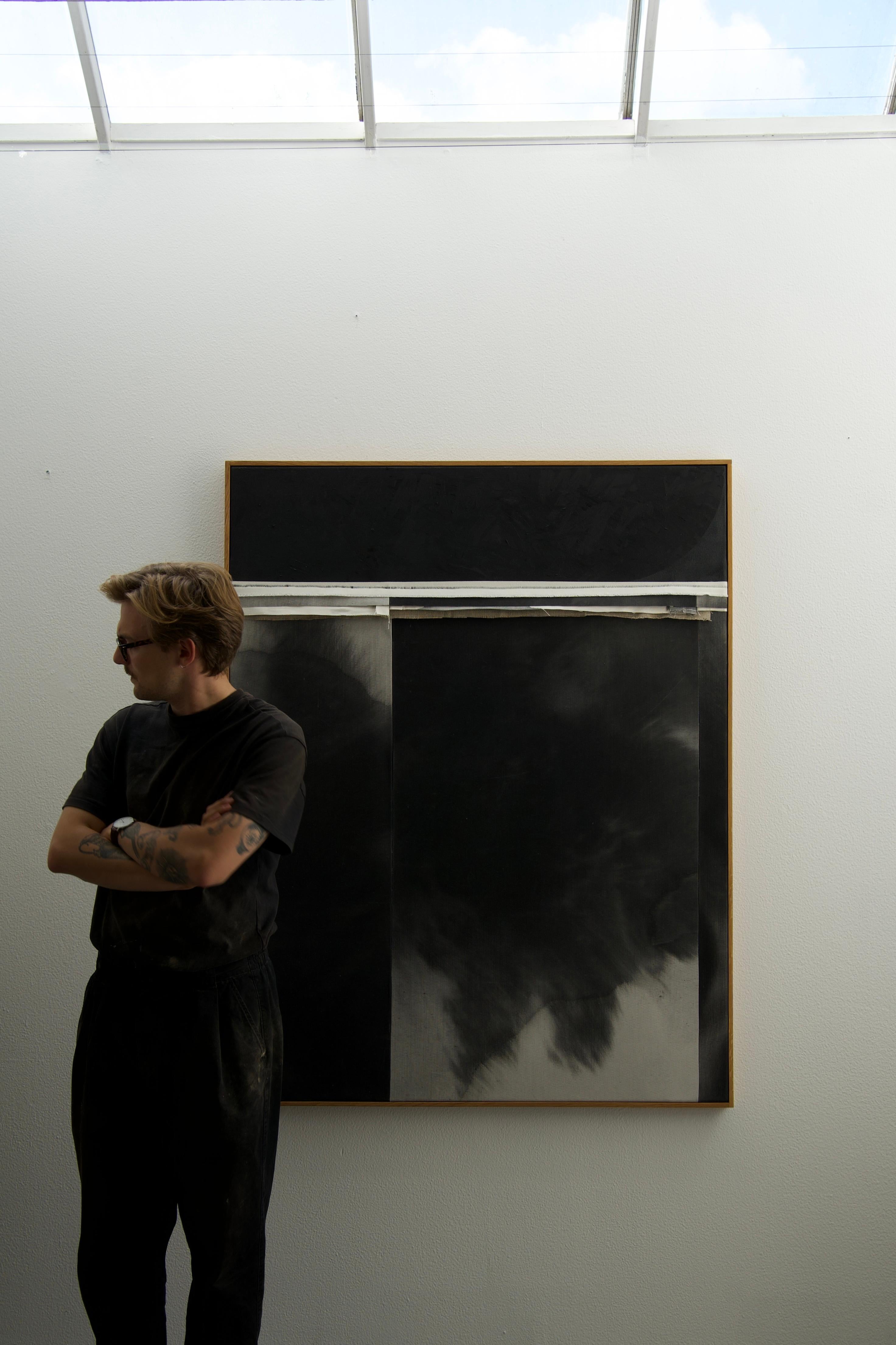 Mark Ebert Løvendahl Minimalistisches Abstraktes Schwarzes Gemälde auf Baumwoll-Leinwand im Angebot 7