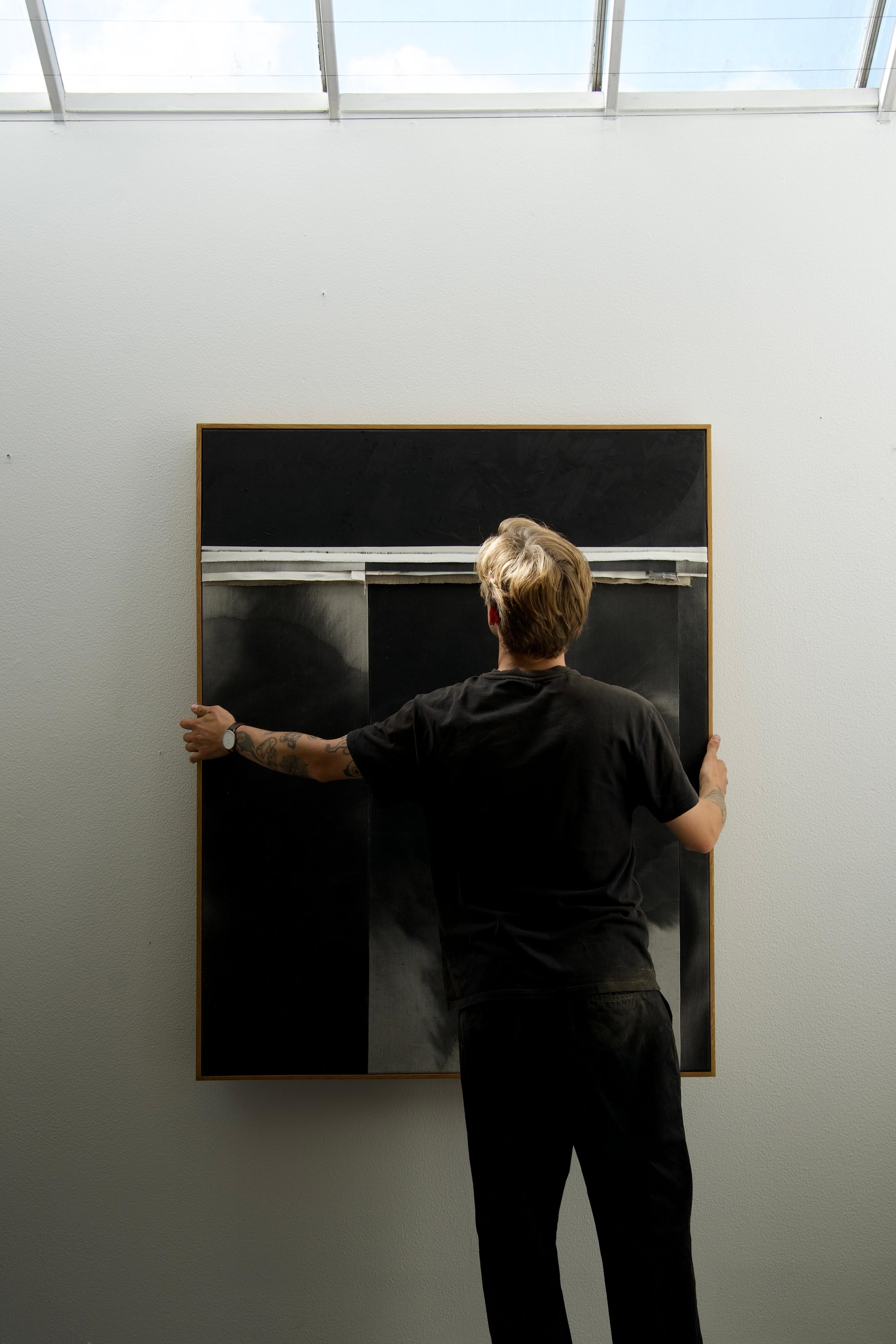 Mark Ebert Løvendahl Minimalistisches Abstraktes Schwarzes Gemälde auf Baumwoll-Leinwand im Angebot 8