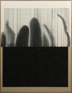 Mark Ebert Løvendahl Peinture abstraite minimaliste noire sur toile de coton