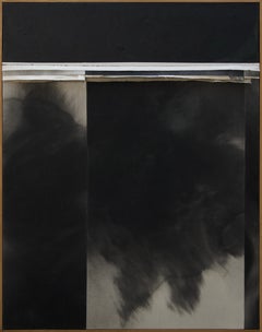 Mark Ebert Løvendahl Peinture abstraite minimaliste noire sur toile de coton
