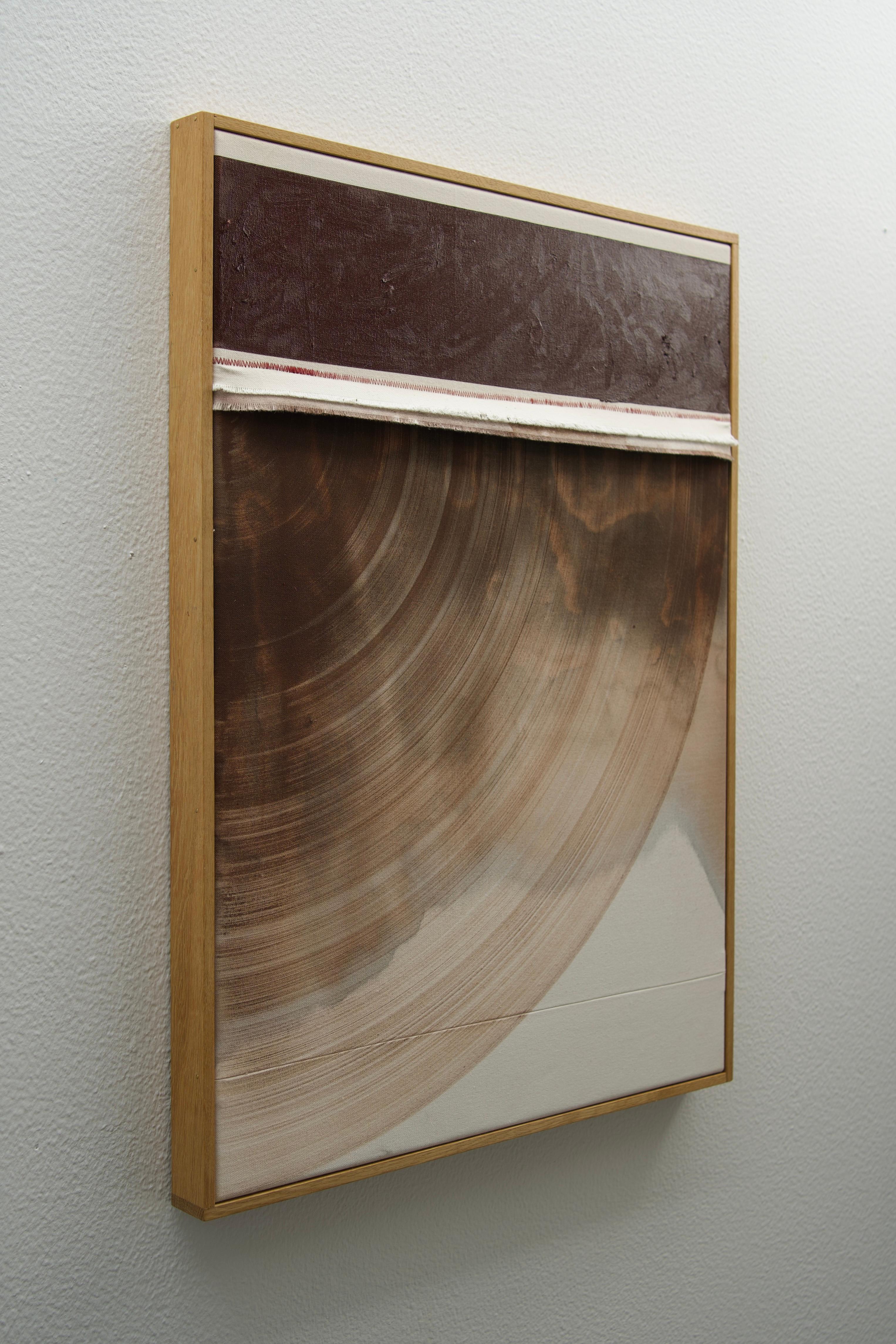 Mark Ebert Løvendahl Peinture abstraite minimaliste rouge foncé sur toile de coton en vente 1