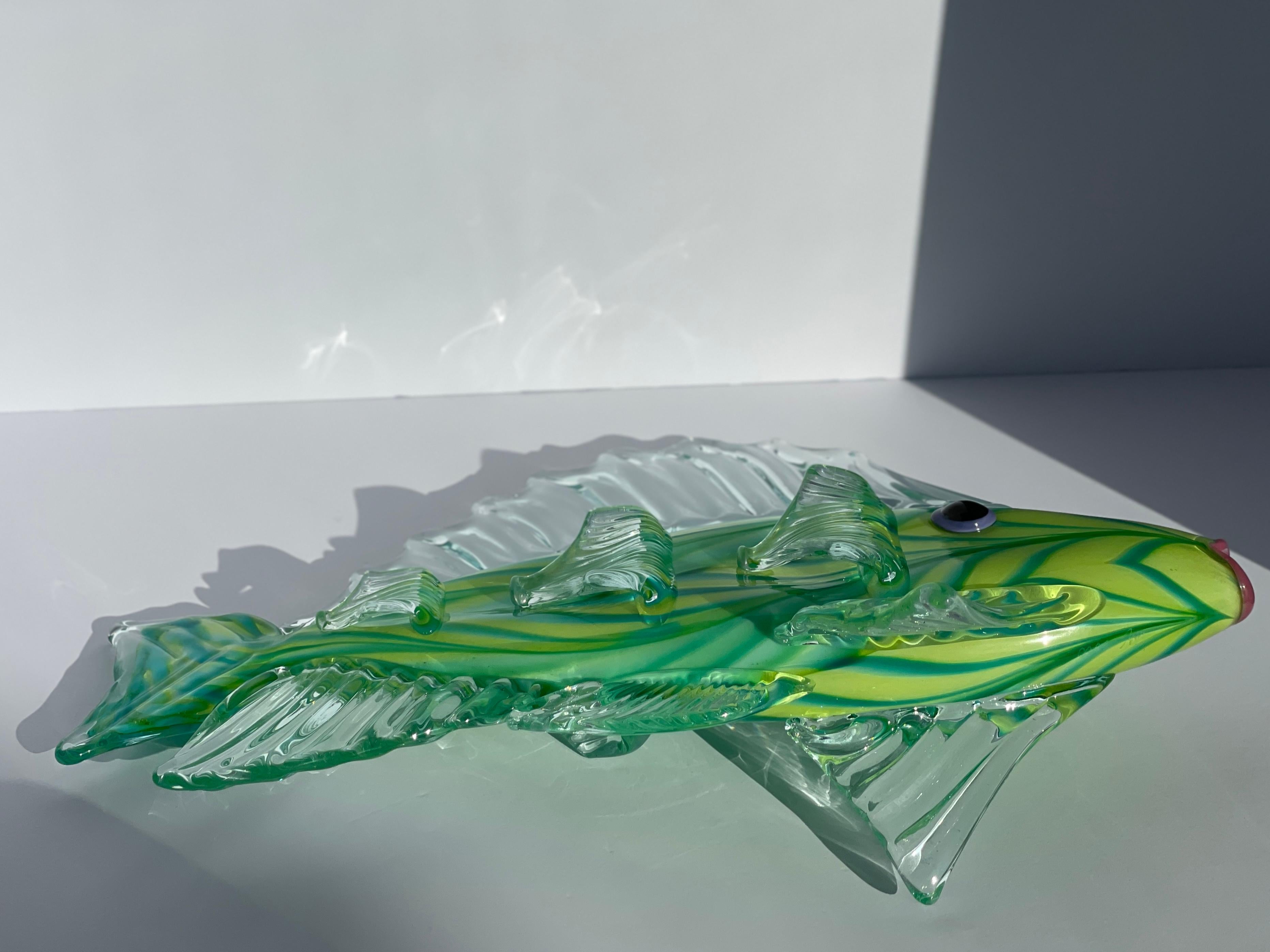 Mark Eckstrand Escultura de Pez Arte Acuario de Cristal Océano Playa Decoración Náutica Estadounidense en venta