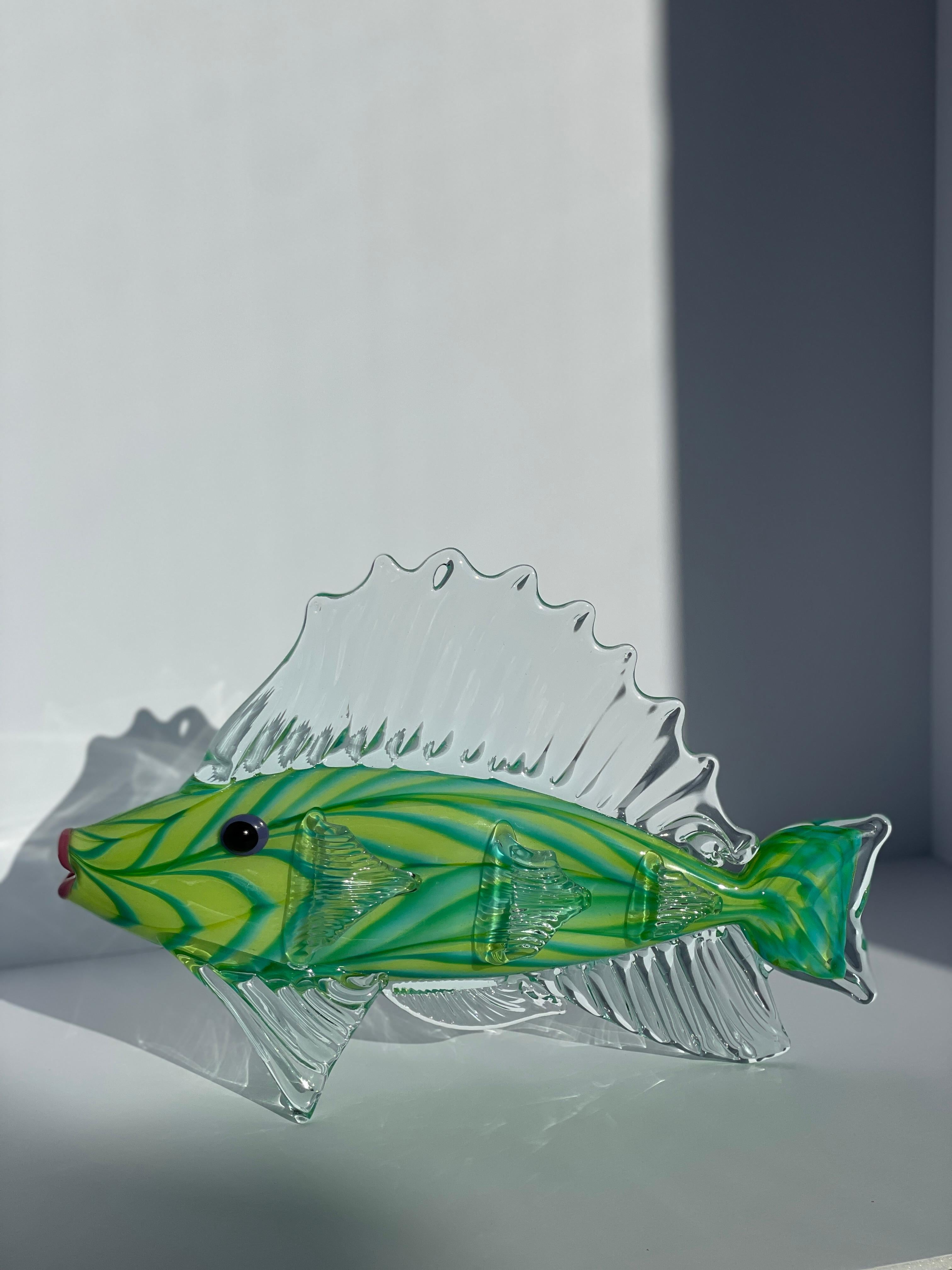 Mark Eckstrand Escultura de Pez Arte Acuario de Cristal Océano Playa Decoración Náutica Hecho a mano en venta