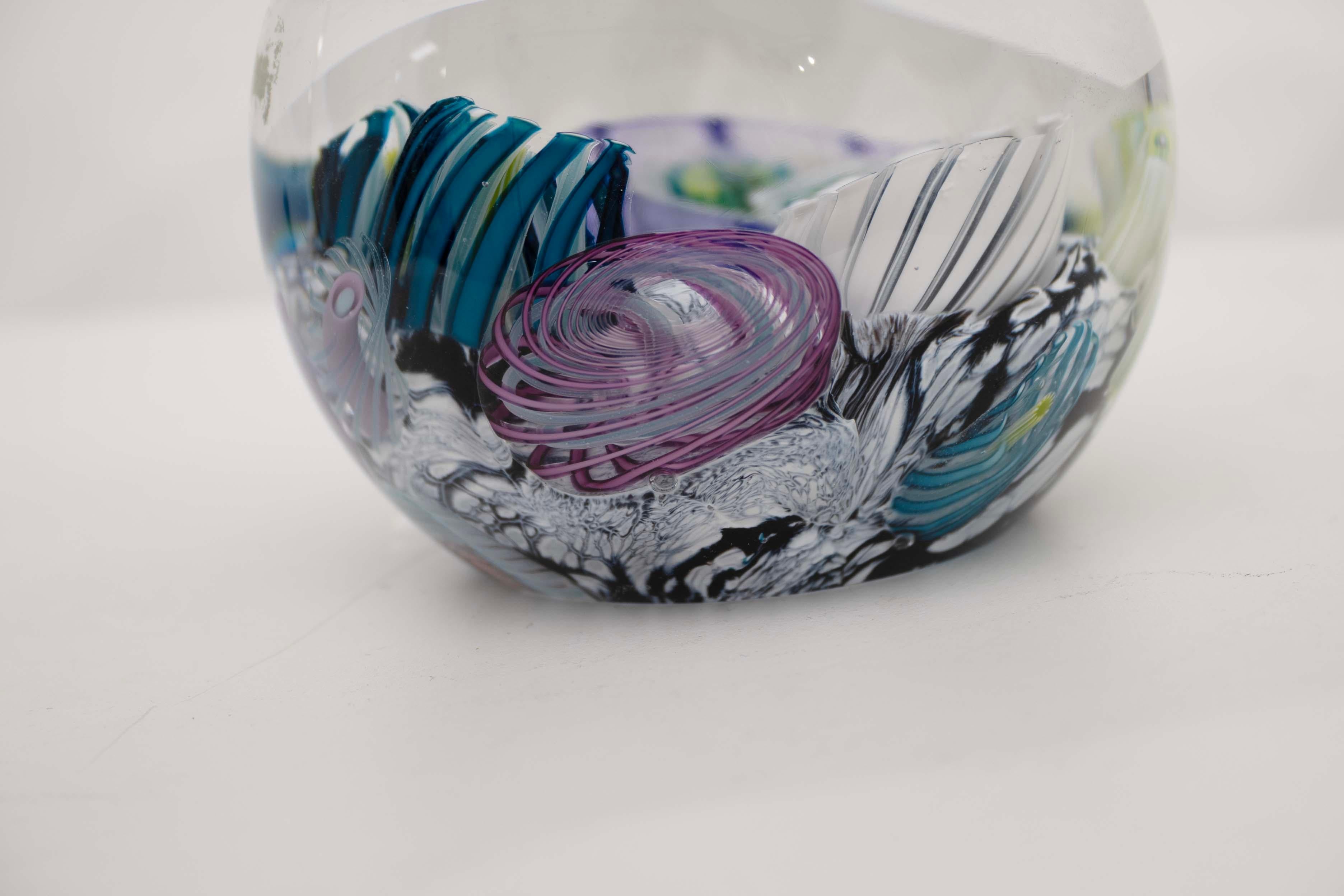 Mark Eckstrand Signé Contemporary Hand Blown Glass Sea Inspired Sculpture 1990 en vente 4