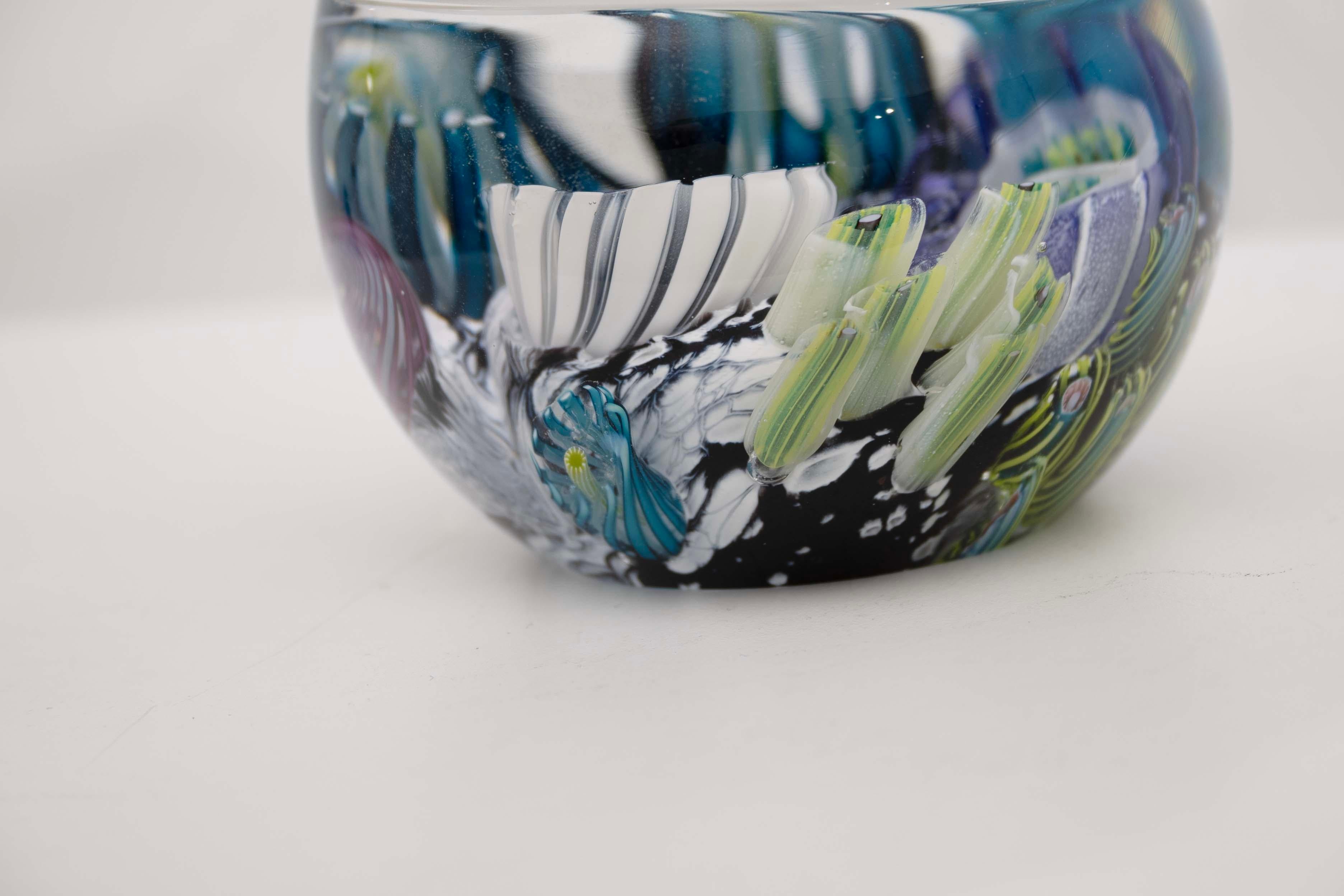 Mark Eckstrand Signé Contemporary Hand Blown Glass Sea Inspired Sculpture 1990 en vente 5