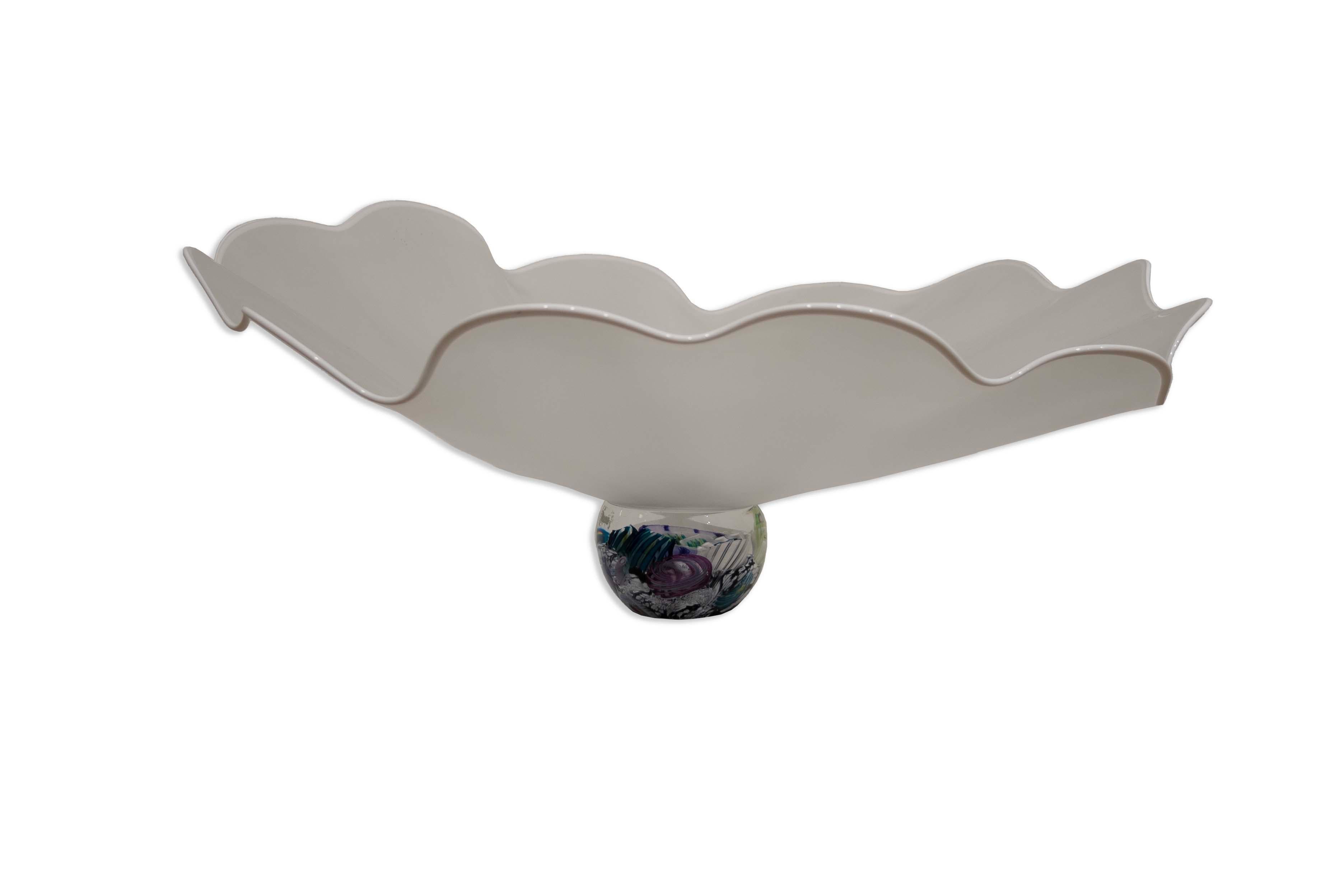 Américain Mark Eckstrand Signé Contemporary Hand Blown Glass Sea Inspired Sculpture 1990 en vente
