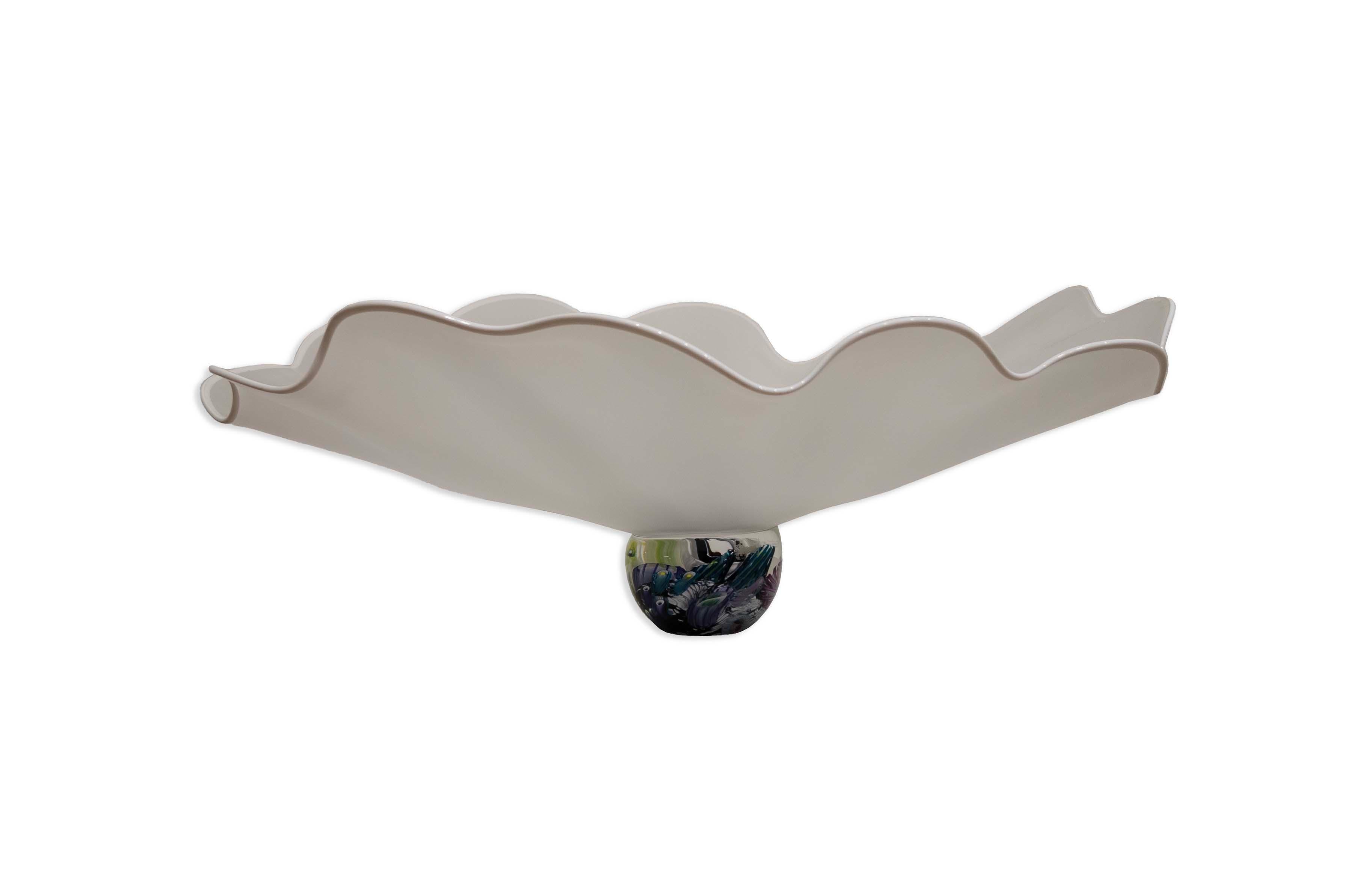 Mark Eckstrand Signé Contemporary Hand Blown Glass Sea Inspired Sculpture 1990 Bon état - En vente à Keego Harbor, MI