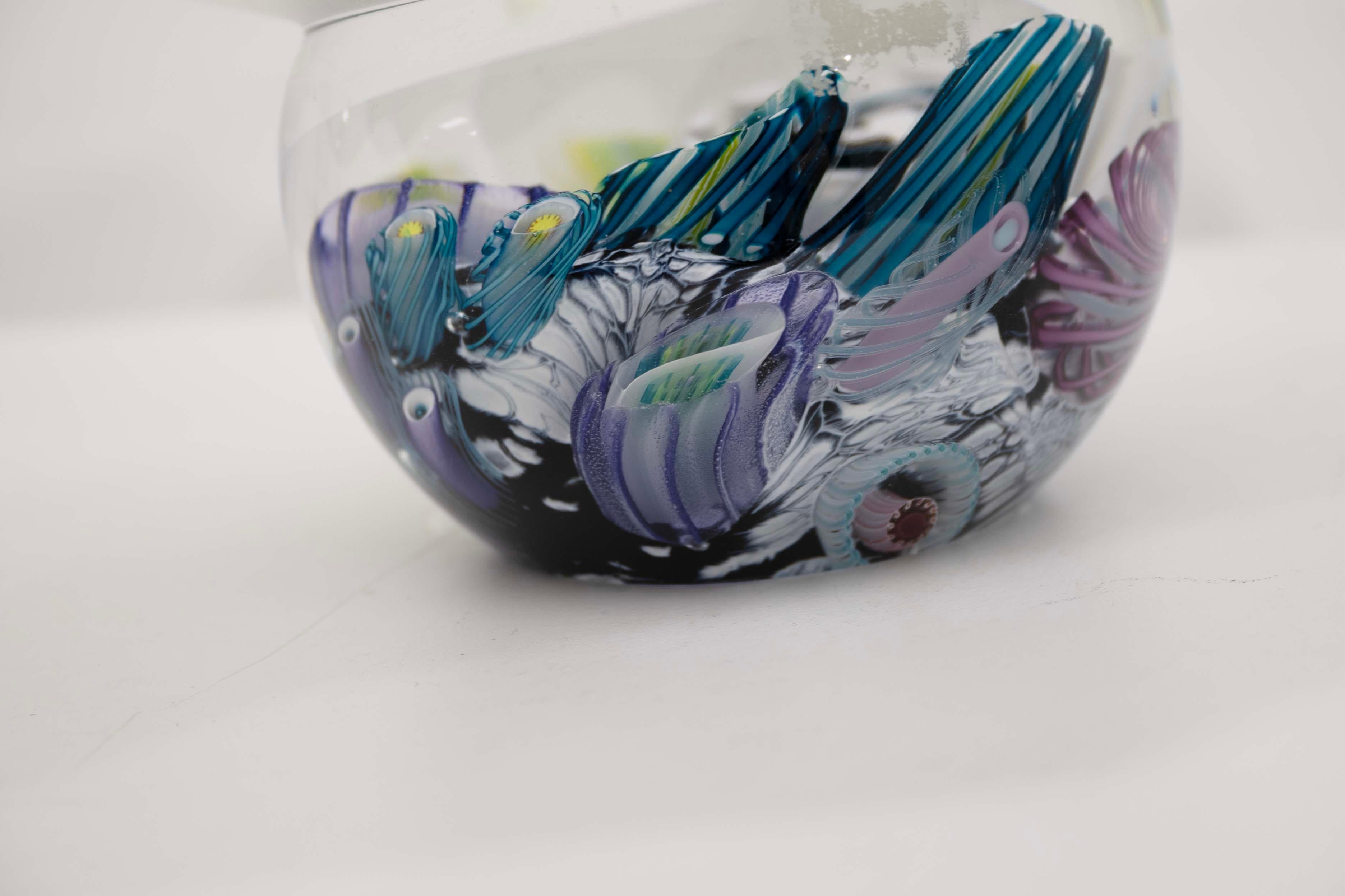 Mark Eckstrand Signé Contemporary Hand Blown Glass Sea Inspired Sculpture 1990 en vente 3