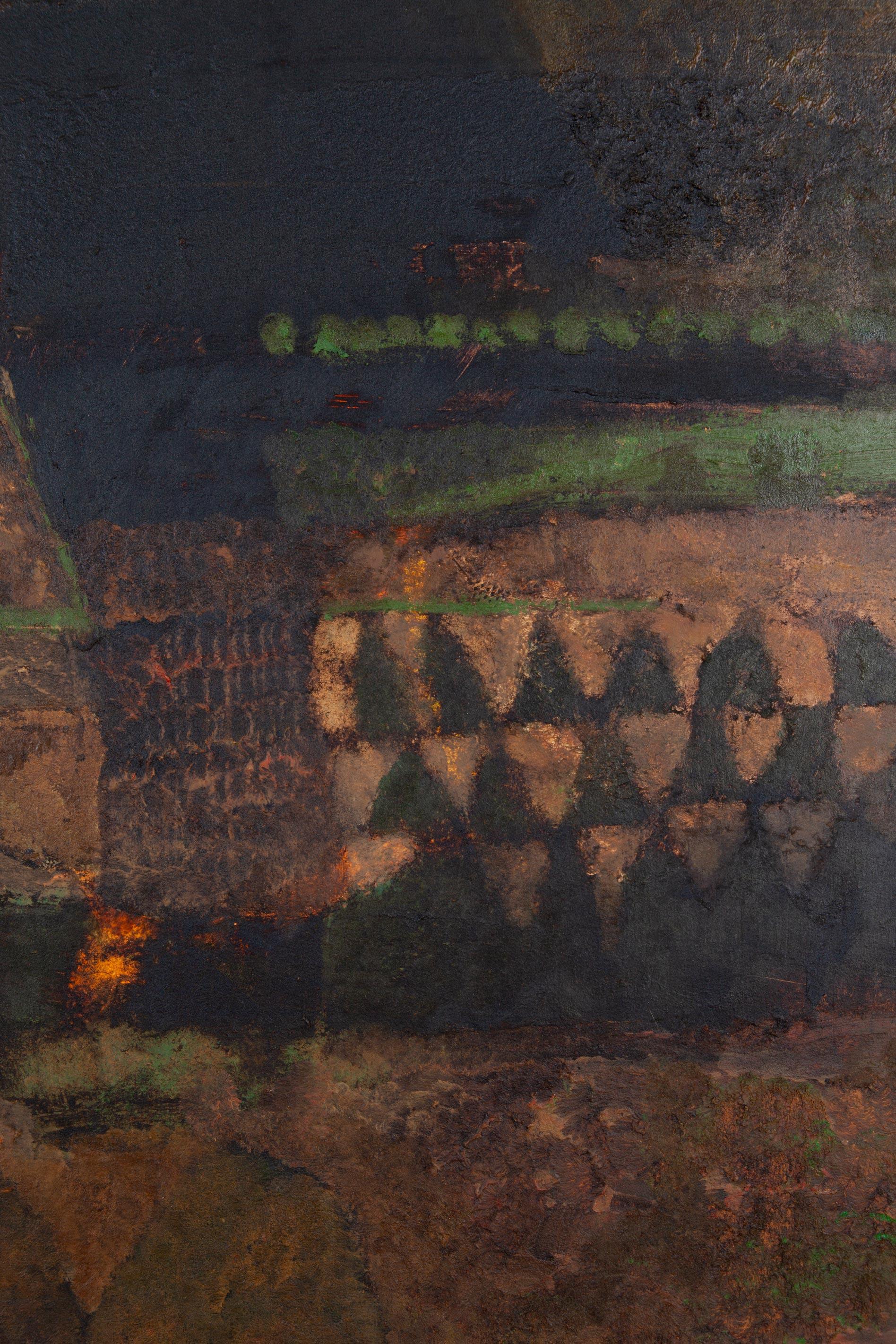 Ackerland Nr. 10 (Braun), Landscape Painting, von Mark English