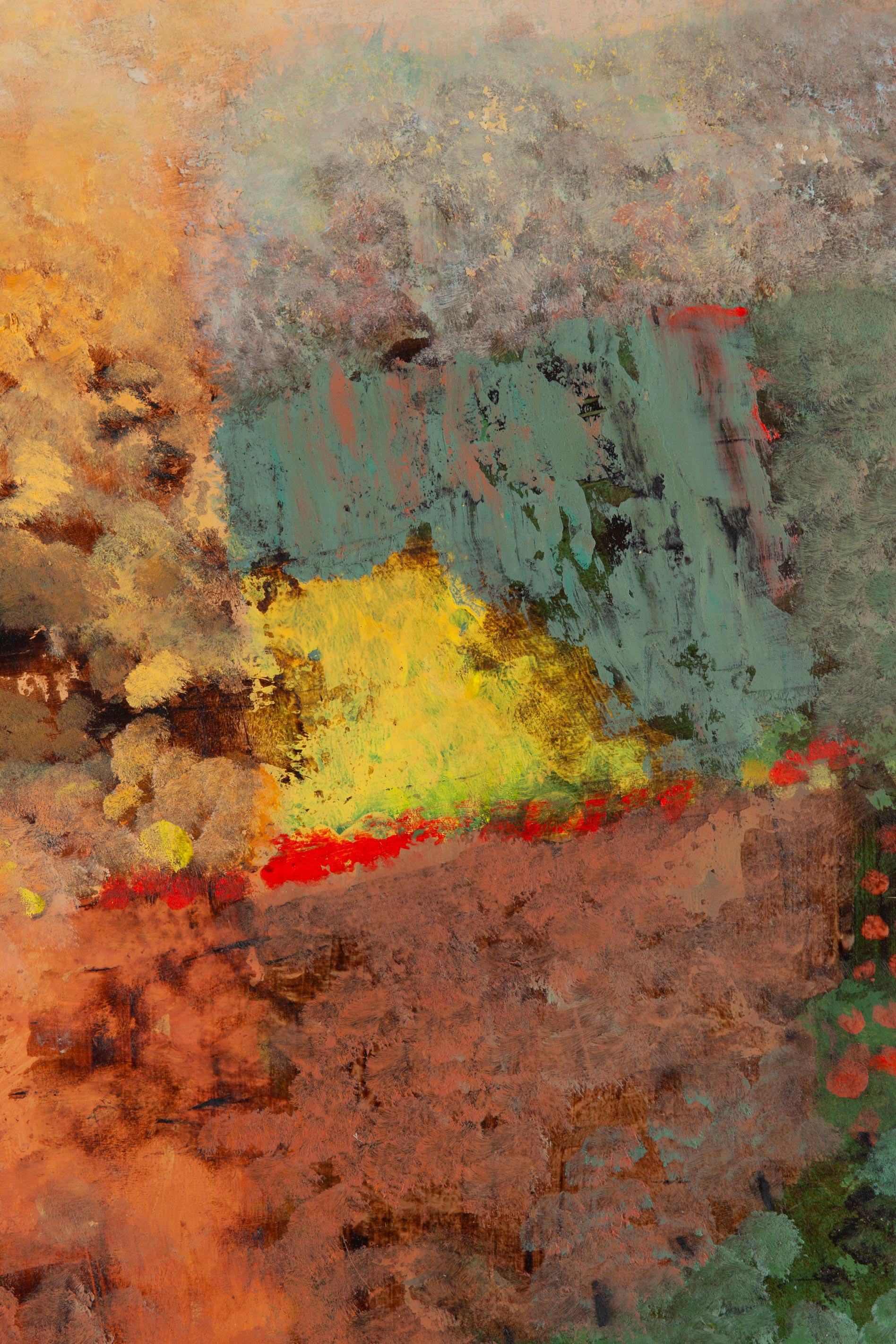 Paysage avec des arbres à feuilles persistantes en vente 2