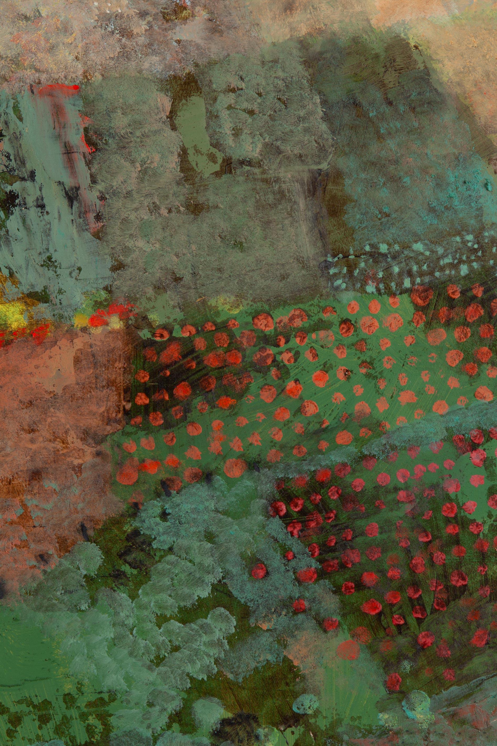 Paysage avec des arbres à feuilles persistantes en vente 3