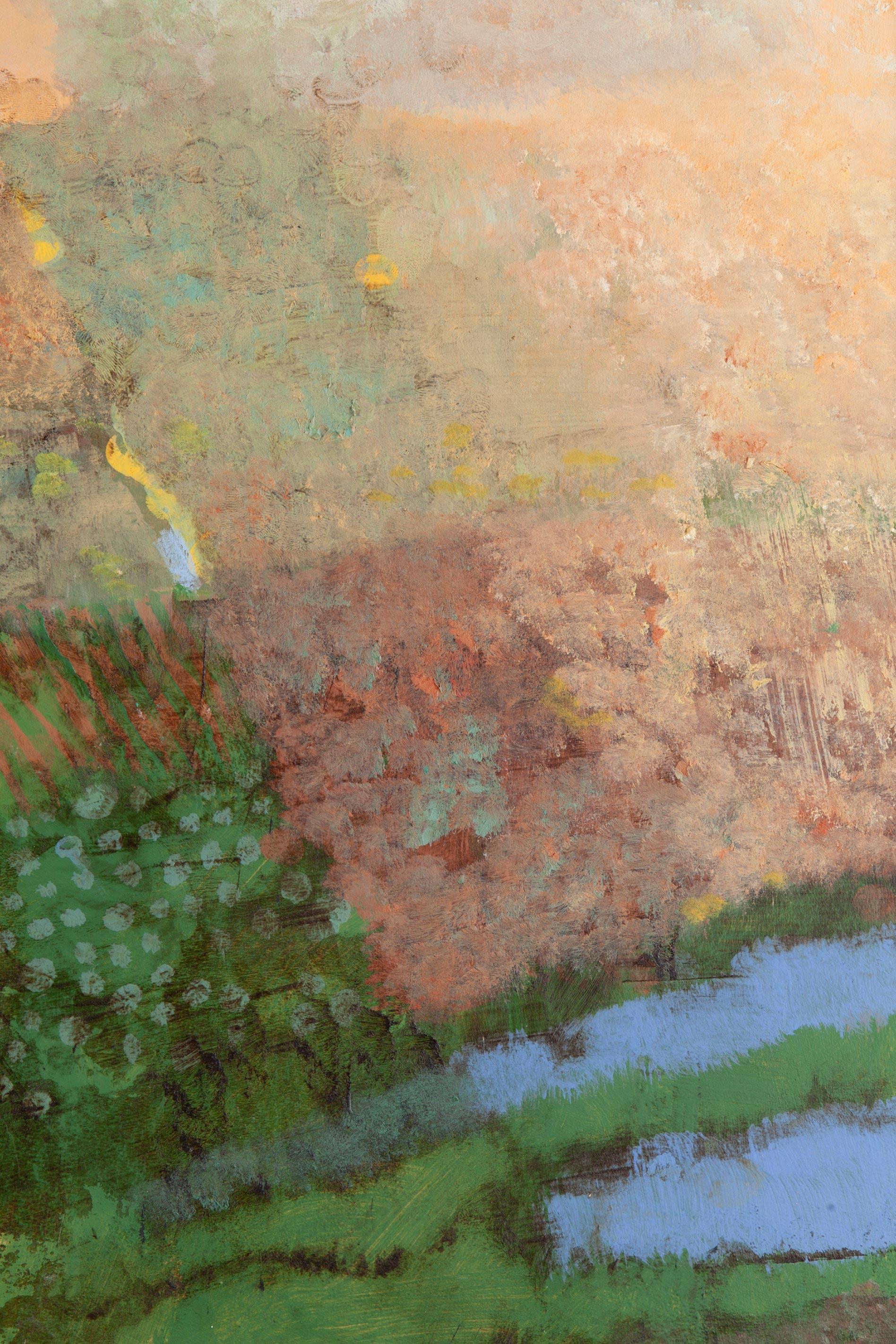 Paysage avec des arbres à feuilles persistantes en vente 4