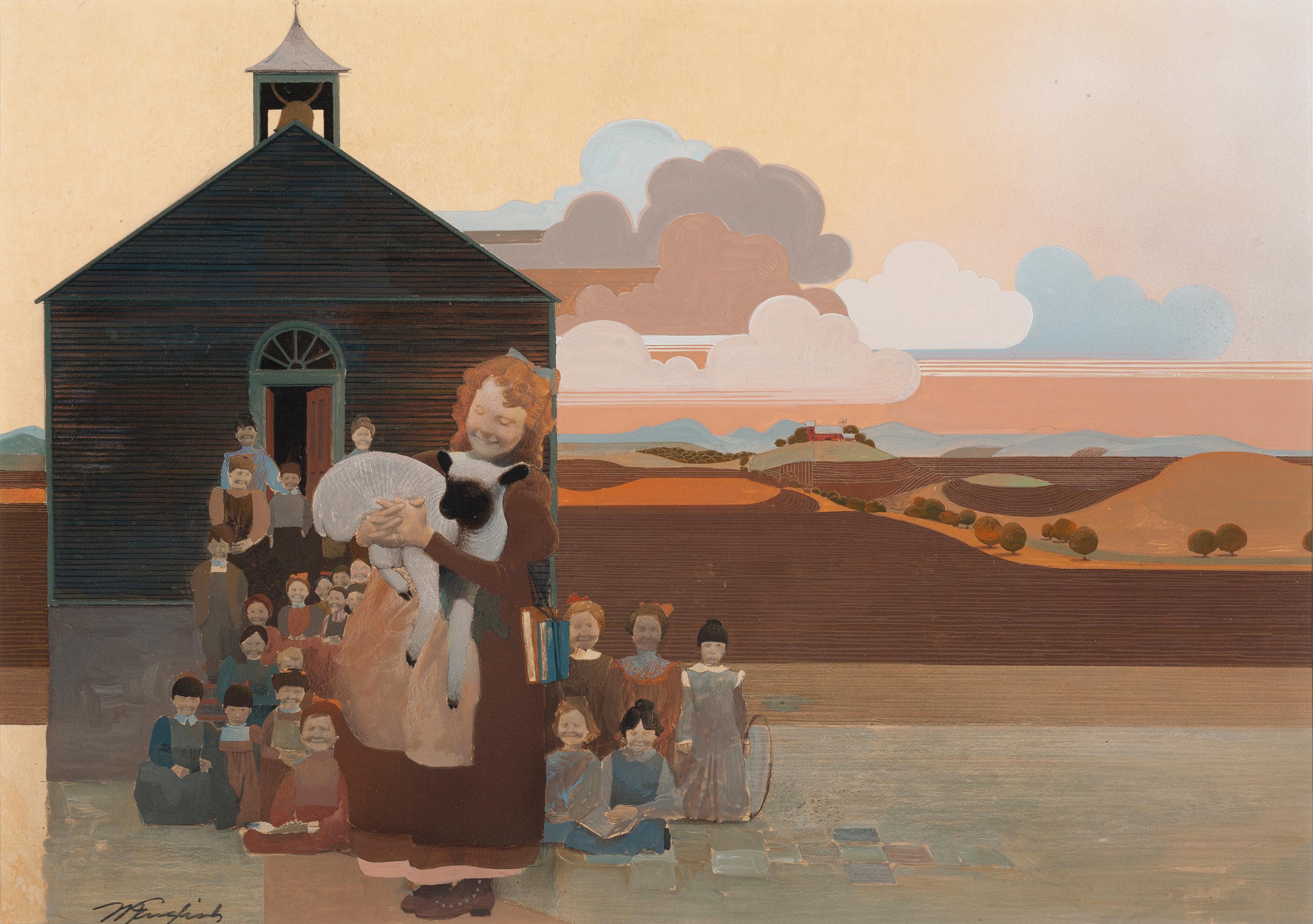 Mary hatte ein kleines Lamm – Painting von Mark English