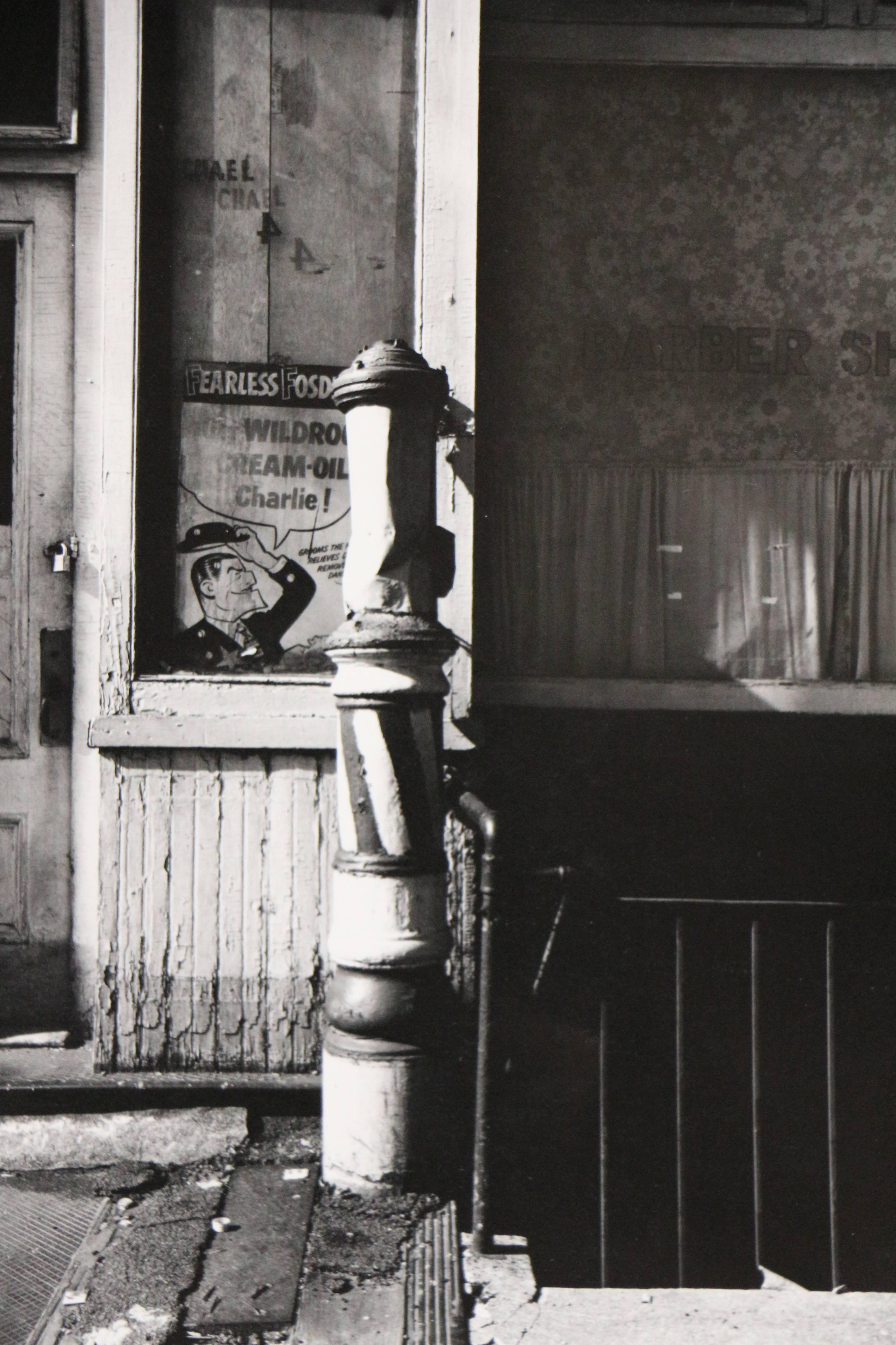 untitled, black and white vintage print of exterior building architecture in NYC - Academic Photograph by Mark Feldstein