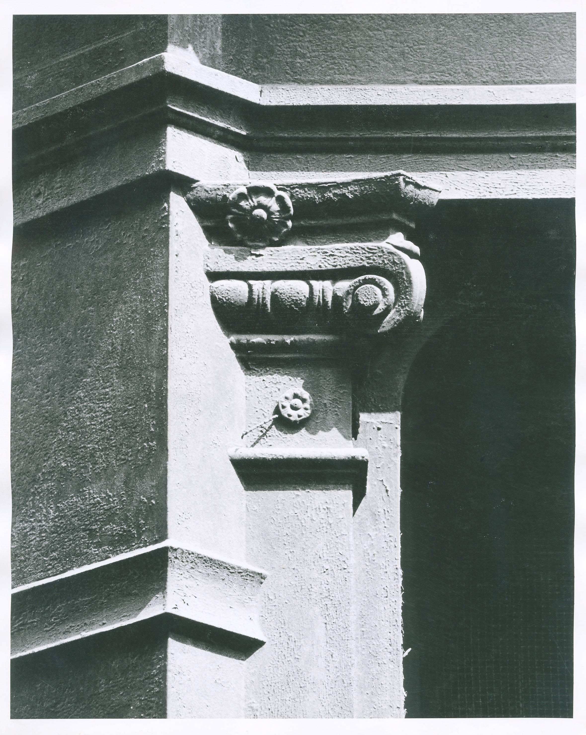 Mark Feldstein Black and White Photograph - untitled, vintage black and white details of exterior NYC architecture, column