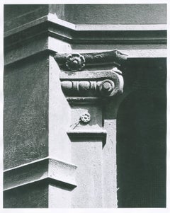 untitled, vintage black and white details of exterior NYC architecture, column