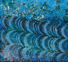 "Edge" Pittura acrilica astratta blu