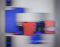 "Google Intermediary Morgue" Pintura abstracta azul, roja y verde con el logotipo de Google