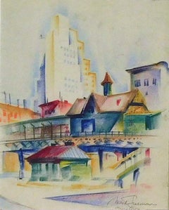 Mark Freeman Dibujo en técnica mixta - Chinatown Nueva York