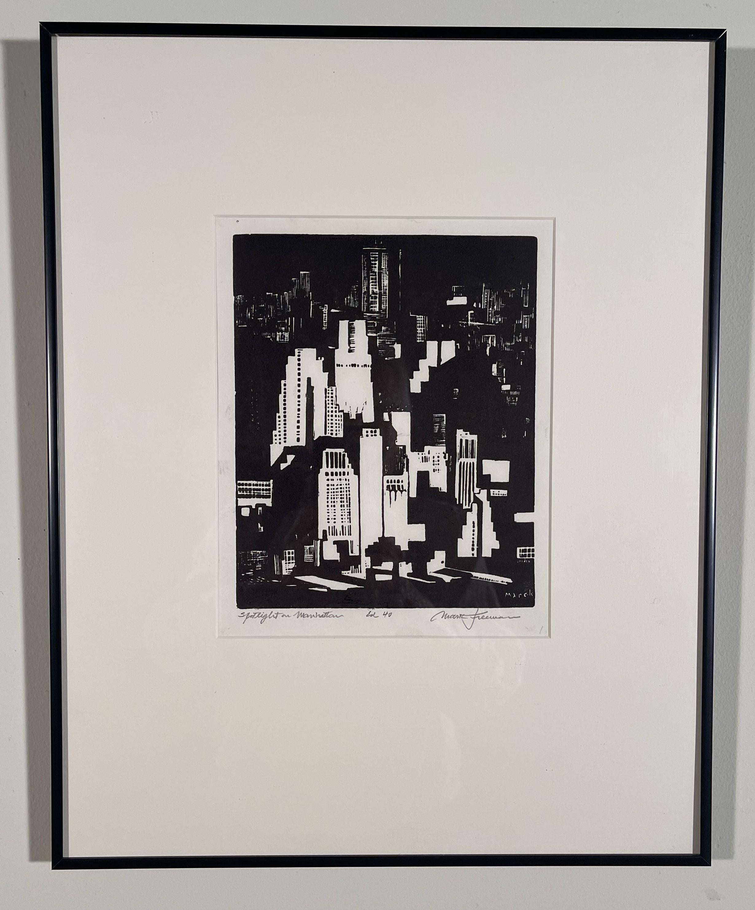 PLEINS FEUX SUR MANHATTAN - Print de Mark Freeman
