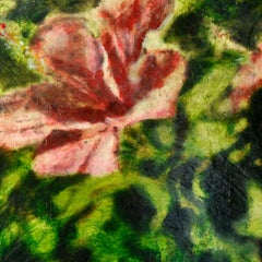 Hibiskus III, Blumen, Öl und Enkaustik auf Leinwand