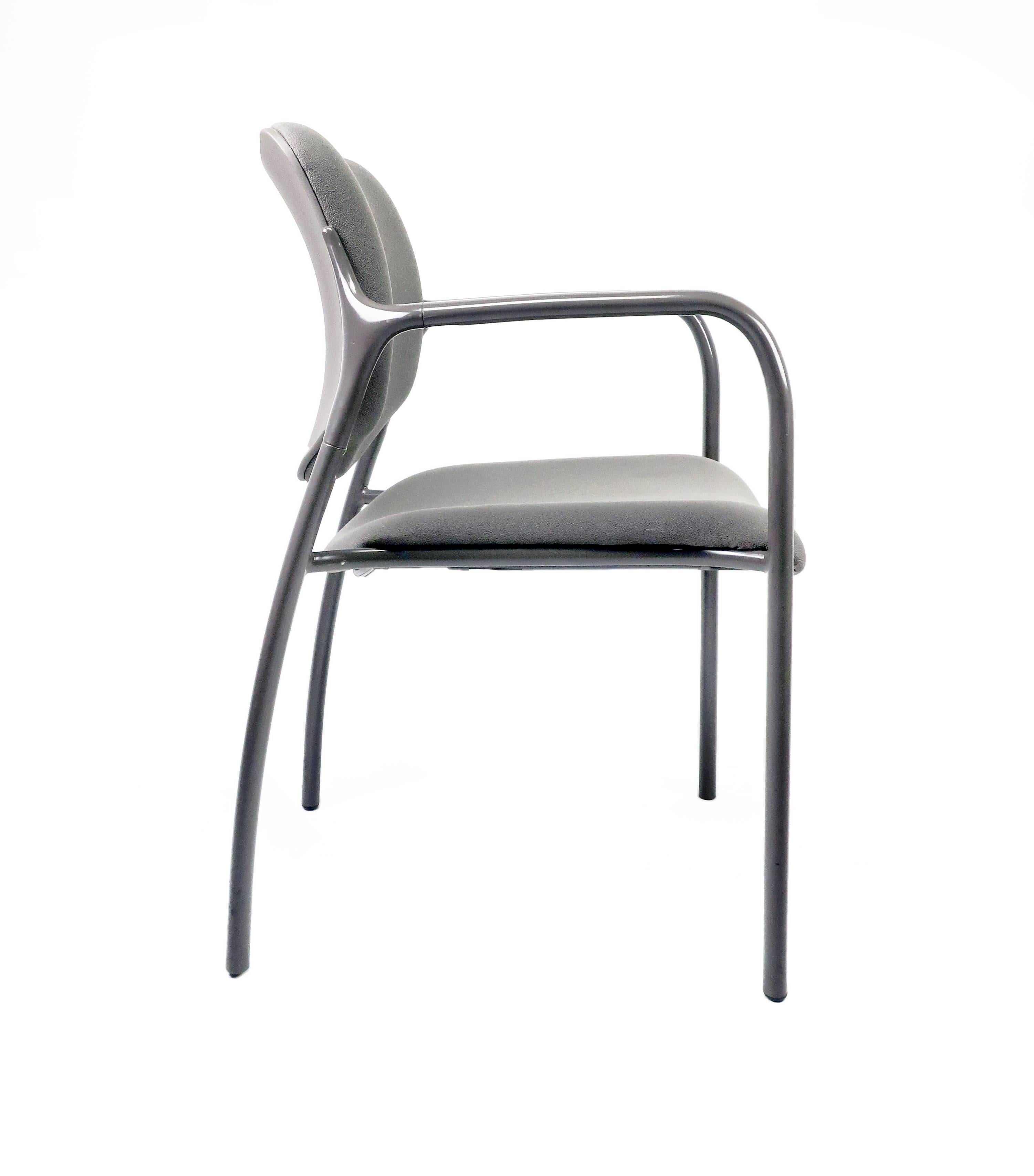 The Herman Miller Aside chair is perfect for a dining room, office, living room or as extension seating. The curve of the back provides lumbar support while the contoured seat, padded with double thick high-density foam, is as comfortable as it