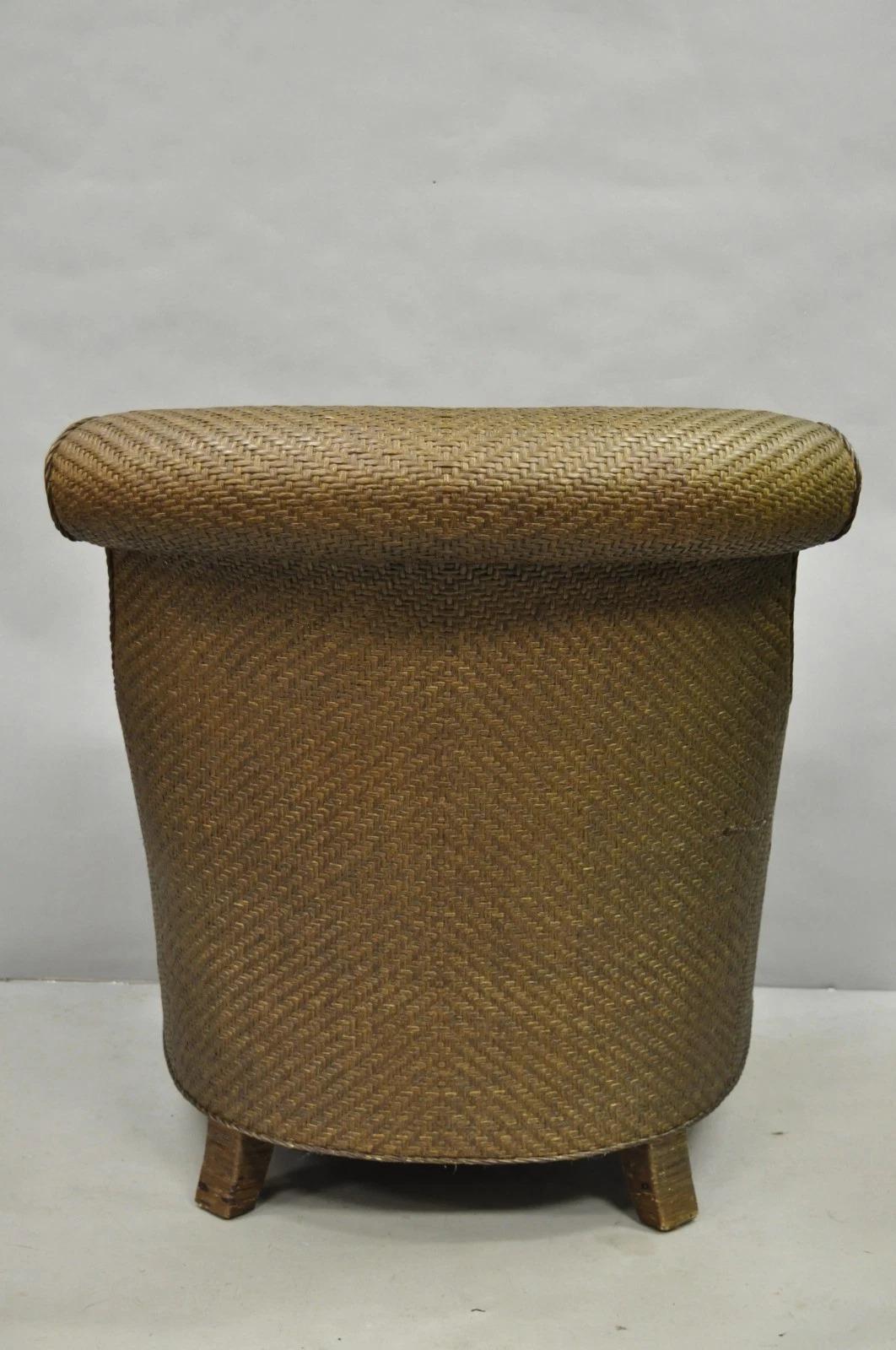 Colección Mark Hampton Silla Hickory Silla Club con Brazos de Mimbre y Ratán en venta 4