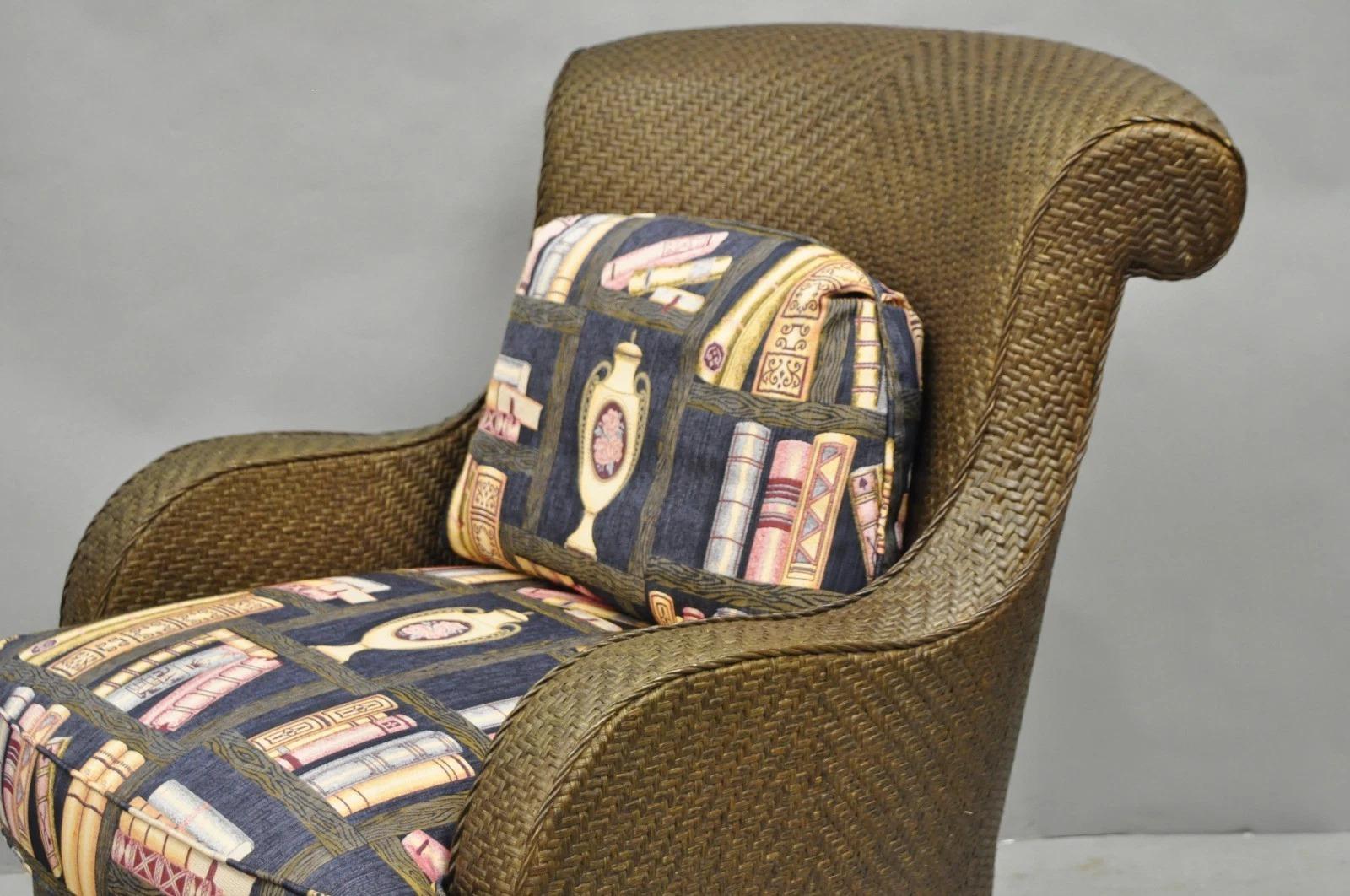 Colección Mark Hampton Silla Hickory Silla Club con Brazos de Mimbre y Ratán Desconocido en venta