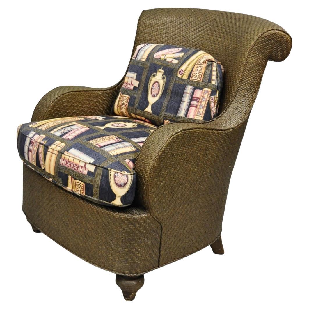 Colección Mark Hampton Silla Hickory Silla Club con Brazos de Mimbre y Ratán en venta