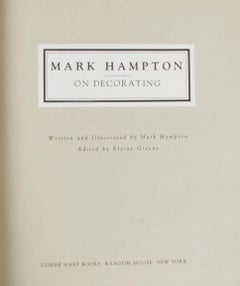 „Mark Hampton auf der Dekoration“, Buch , Erstausgabe