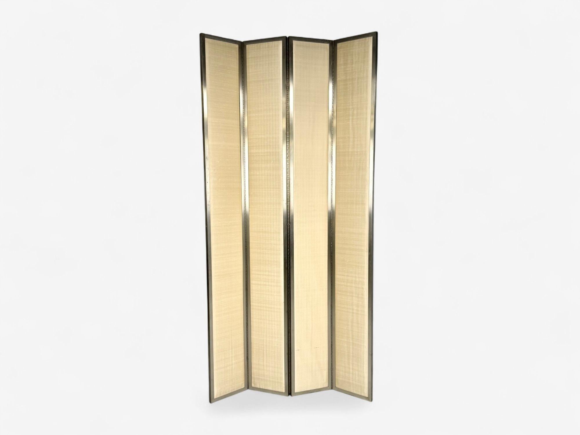 Moderno Mark Hampton, Divisori per ambienti moderni in acciaio e tessuto, USA, anni '80 ca. in vendita
