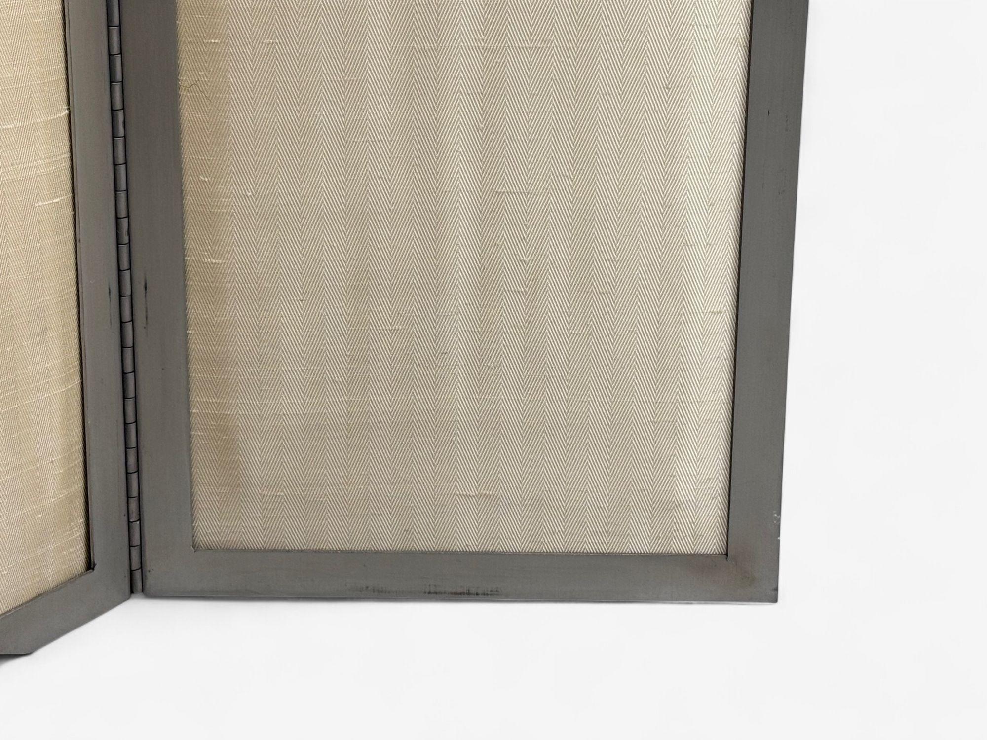 Americano Mark Hampton, Divisori per ambienti moderni in acciaio e tessuto, USA, anni '80 ca. in vendita