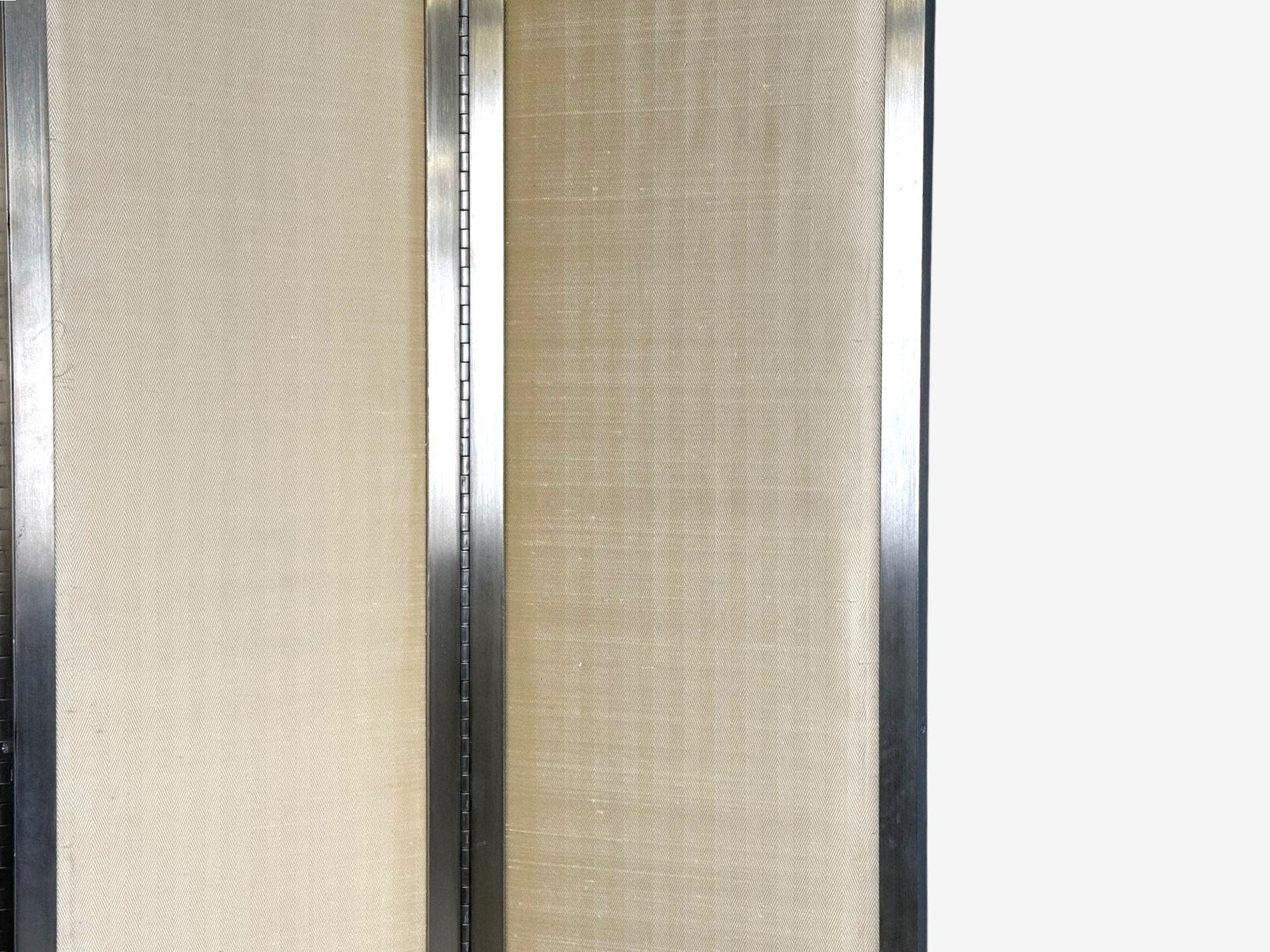 Mark Hampton, Divisori per ambienti moderni in acciaio e tessuto, USA, anni '80 ca. in vendita 2