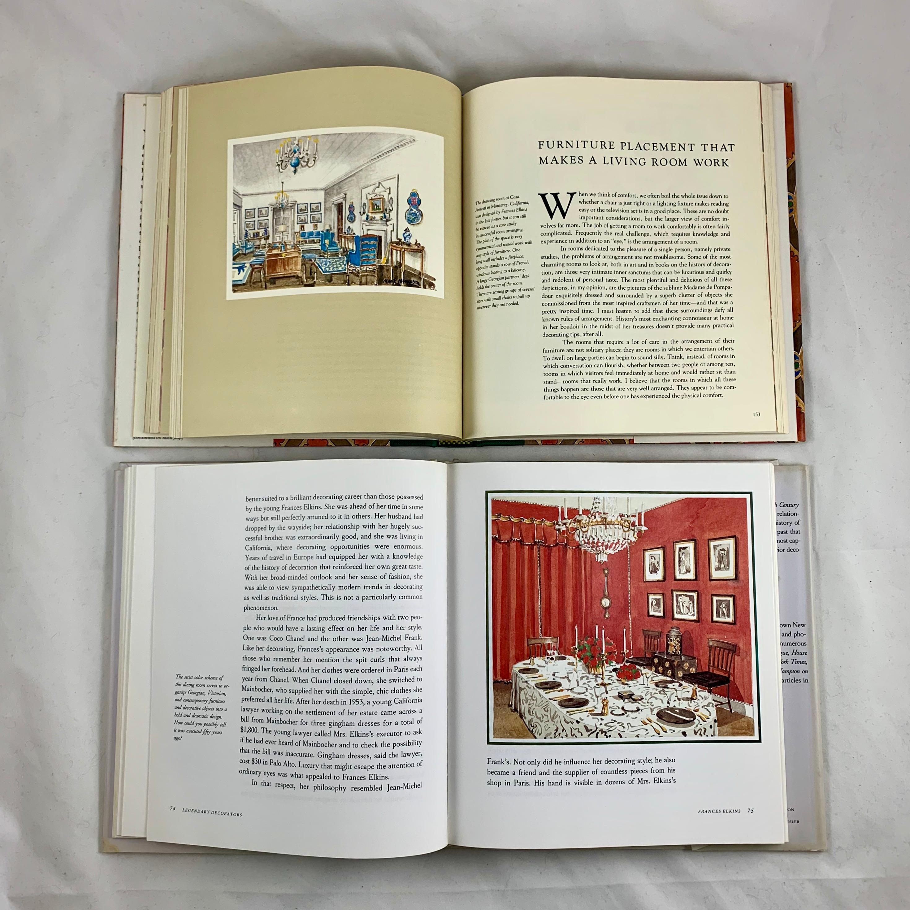 American Mark Hampton Watercolor Illustrated Creative Interiors Decorating Books, S/2