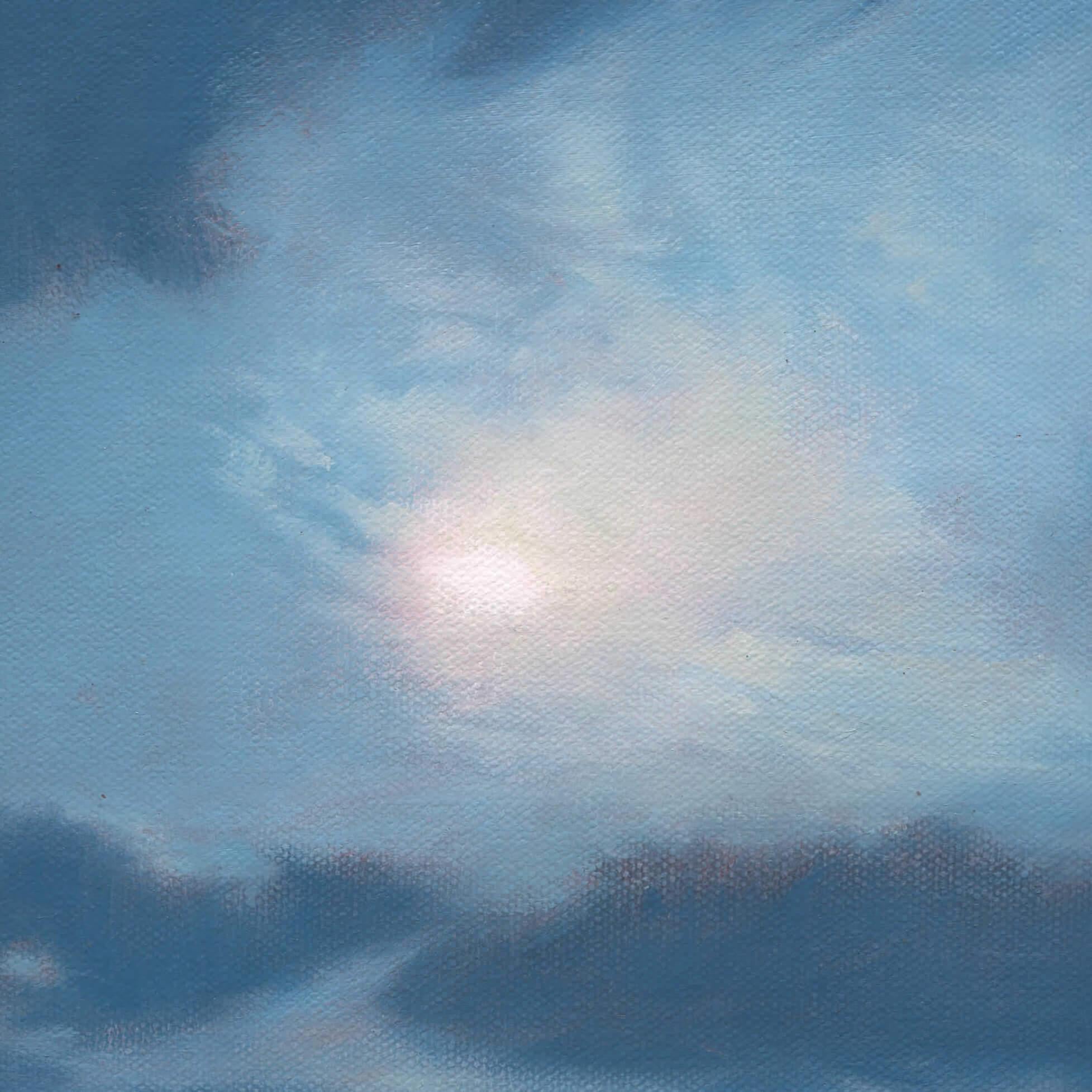 Homeward Bound – Nocturne, Öl- Meereslandschaft, Gemälde mit Mondlicht und Fischerboot im Angebot 4