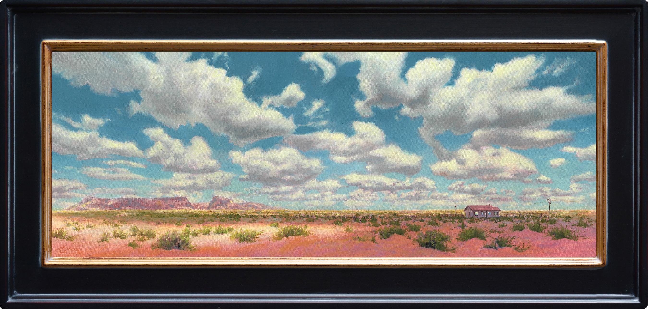 Mark Harrison Figurative Painting – "On the Edge" - Öl auf Leinwand Contemporary Desert Landscape
