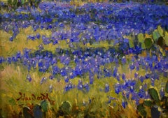 "APRIL'S PEAK " TEXAS HILL COUNTRY BLUEBONNET VIBRANT BLUES MARK HAWORTH
