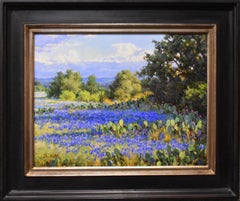 "APRIL'S PEAK " TEXAS HILL COUNTRY BLUEBONNET VIBRANT BLUES MARK HAWORTH