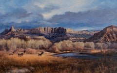 "ELK CANYON " Frame Size: 38 x 56 MARK HAWORTH LANDSCAPE 1984