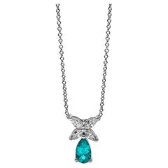 Mark Henry GIA Certified 0.35 carat Brazilian Paraiba Tourmaline Flower Pendant